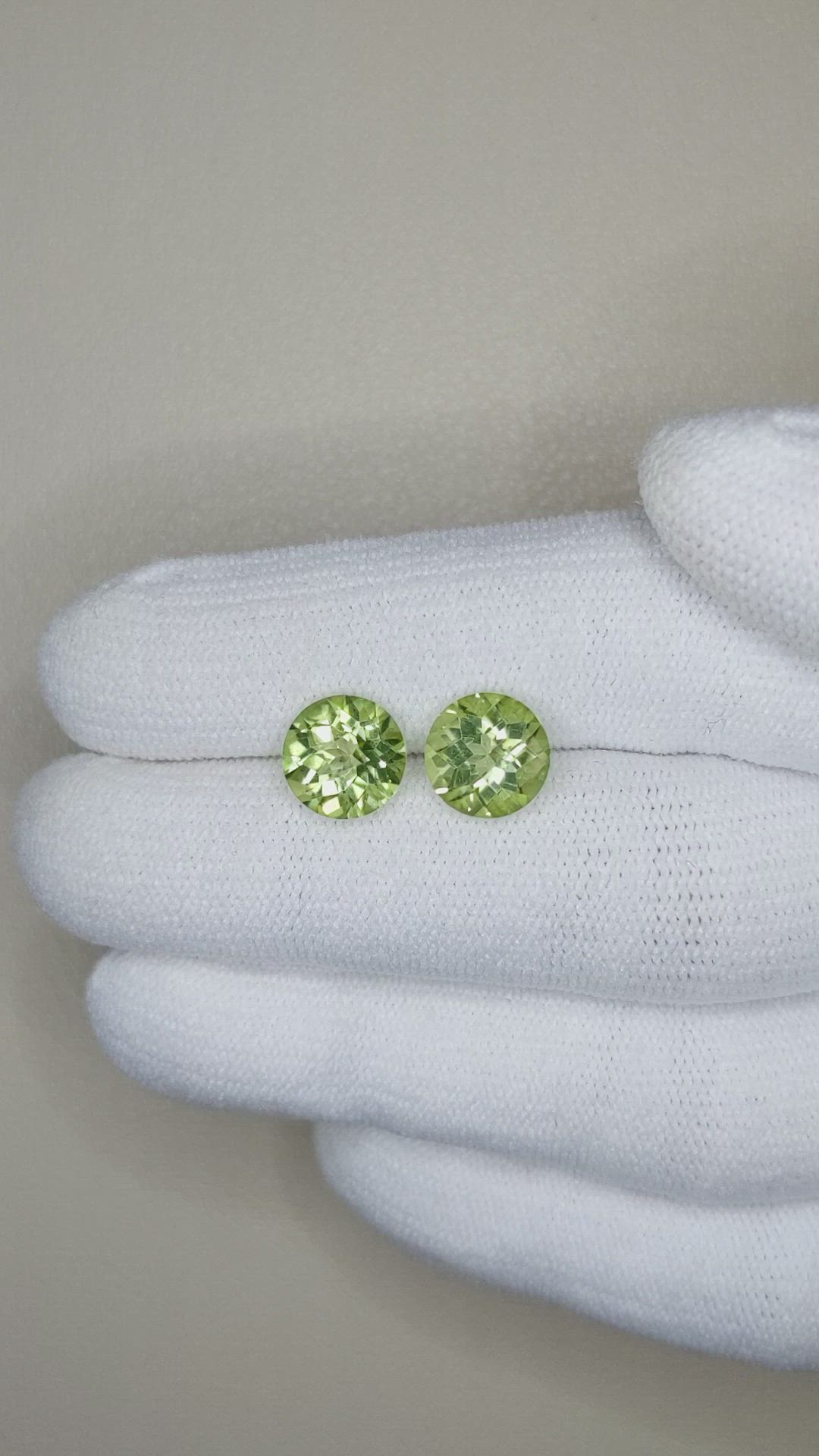 4.48 Ct.Tw.Total Carat Weight Peridot Pair from Burma (Myanmar) Size Video
