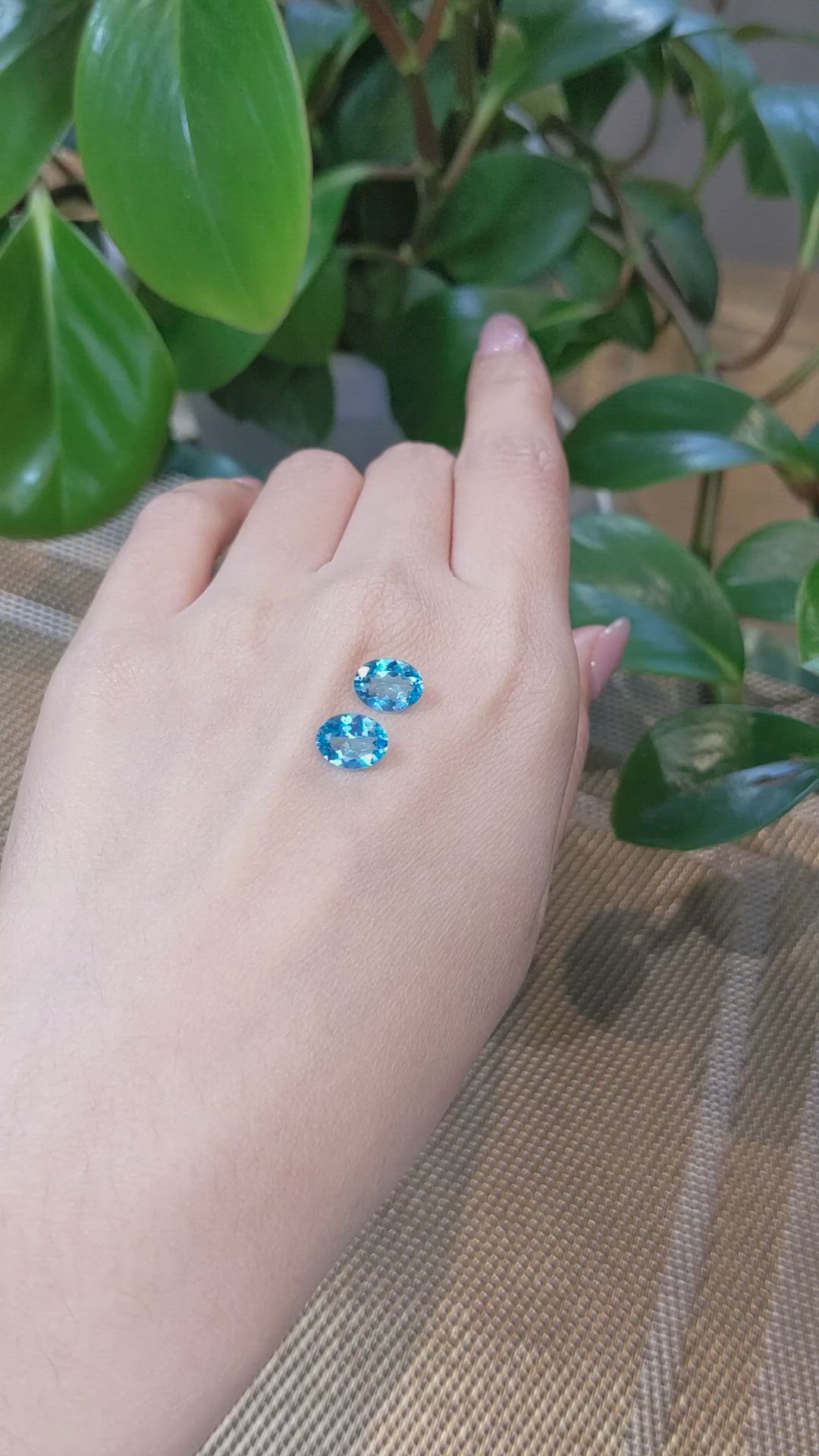 3.35&nbsp;Ct.Tw.Total Carat Weight Apatite Pair from Madagascar Size Video