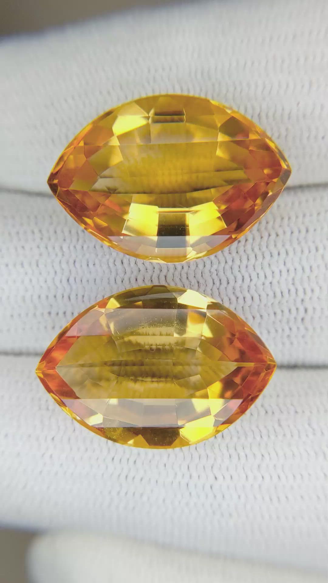 24.40&nbsp;Ct.Tw.Total Carat Weight Citrine Pair from Brazil Size Video