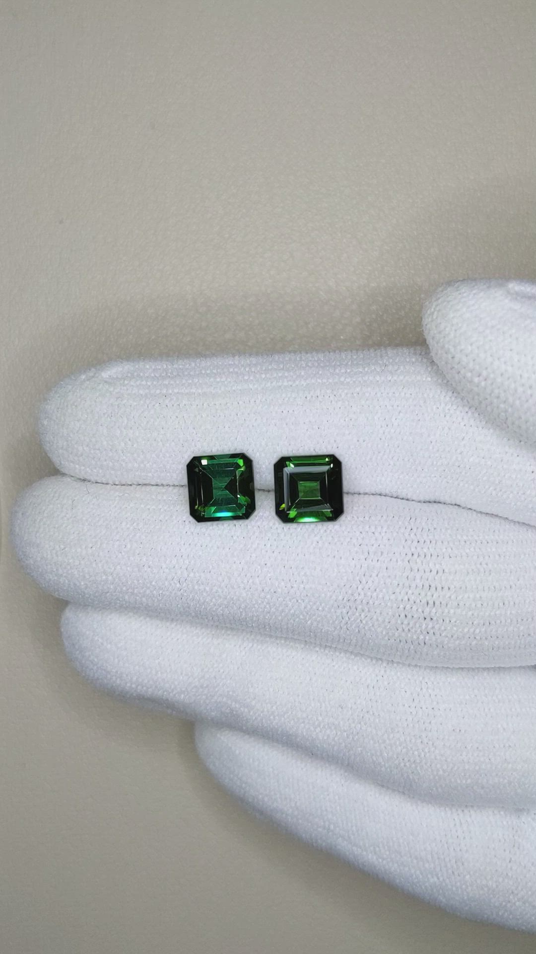 3.17&nbsp;Ct.Tw.Total Carat Weight Green Tourmaline Pair from Mozambique Size Video