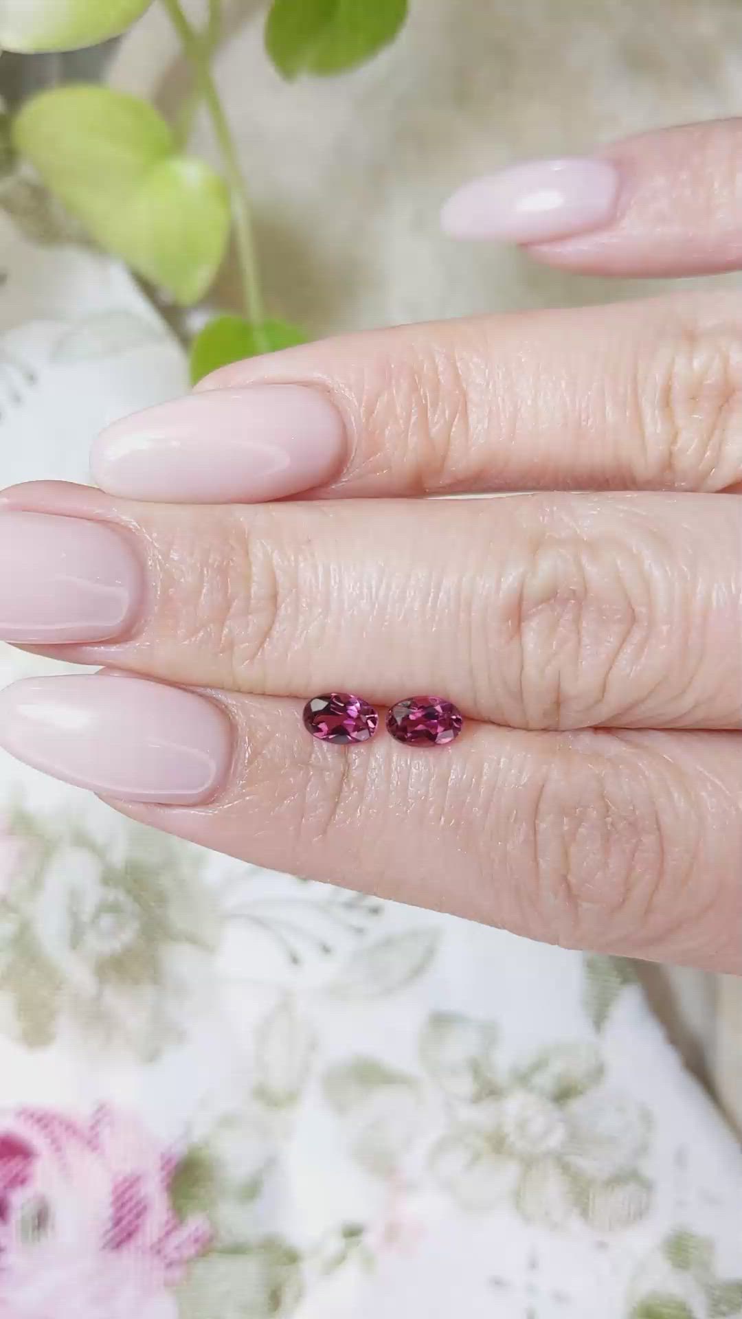 1.01&nbsp;Ct.Tw.Total Carat Weight Rubellite Tourmaline Pair from Brazil Size Video