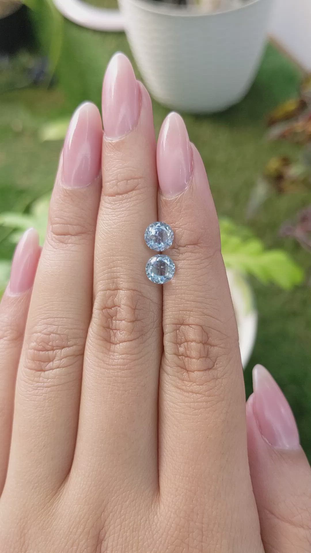 2.37 Ct.Tw.Total Carat Weight Topaz Pair from Brazil Size Video