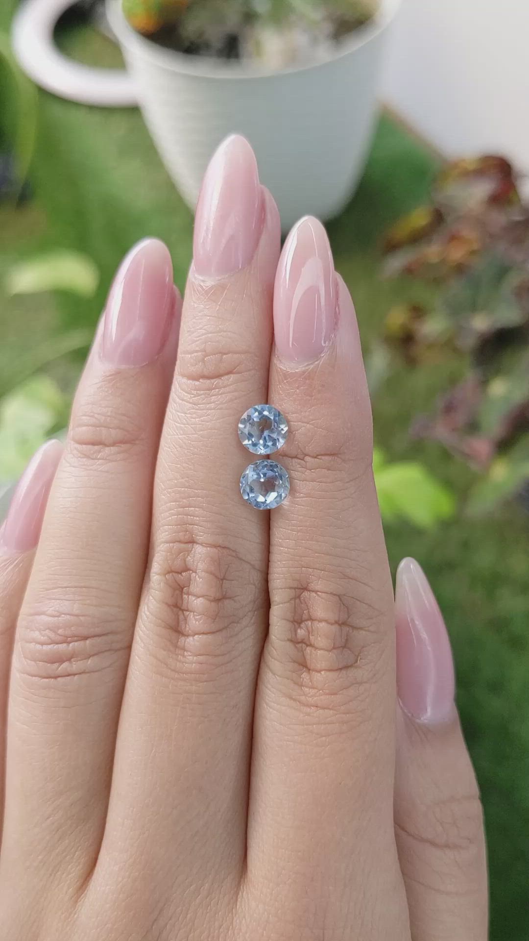 2.28 Ct.Tw.Total Carat Weight Topaz Pair from Brazil Size Video