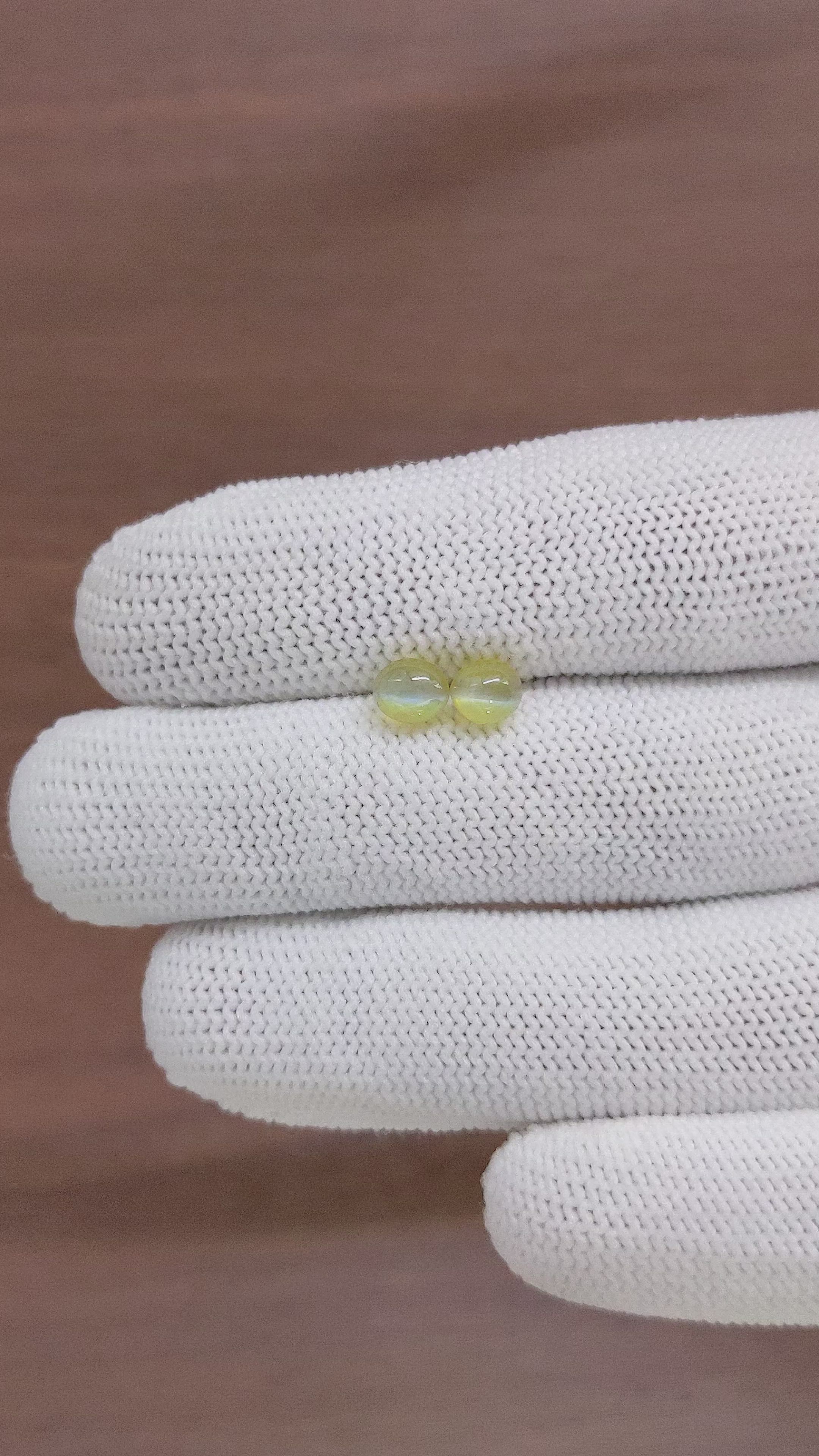 2.40 Ct.Tw.Total Carat Weight Cabochon Chrysoberyl Pair from Ceylon (Sri Lanka) Size Video