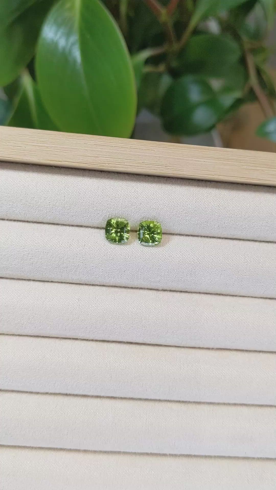 2.93&nbsp;Ct.Tw.Total Carat Weight Peridot Pair from Afghanistan Size Video