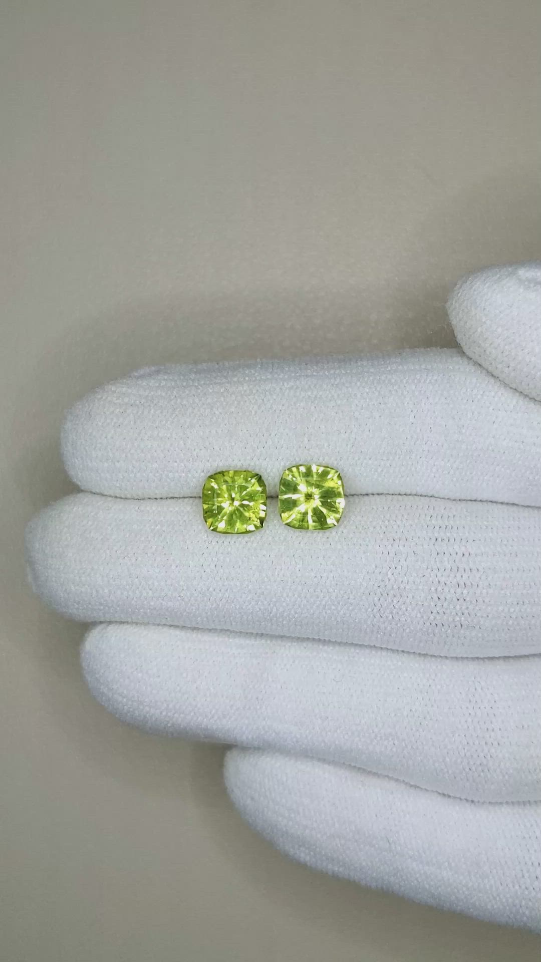 2.93&nbsp;Ct.Tw.Total Carat Weight Peridot Pair from Afghanistan Size Video