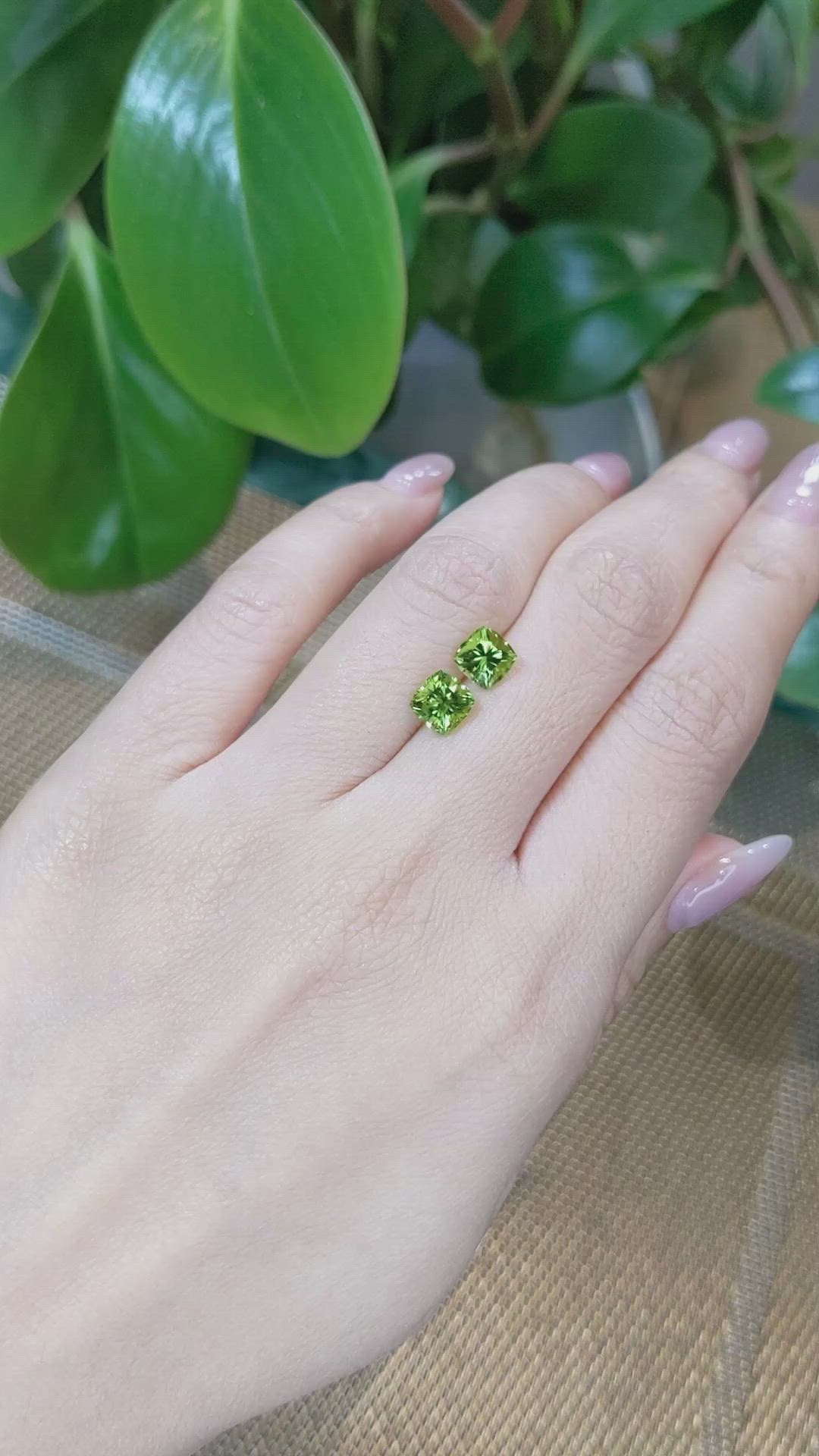 2.88&nbsp;Ct.Tw.Total Carat Weight Peridot Pair from Afghanistan Size Video