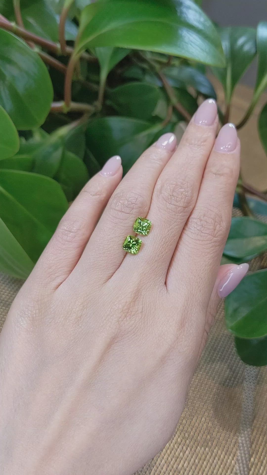 2.91&nbsp;Ct.Tw.Total Carat Weight Peridot Pair from Afghanistan Size Video