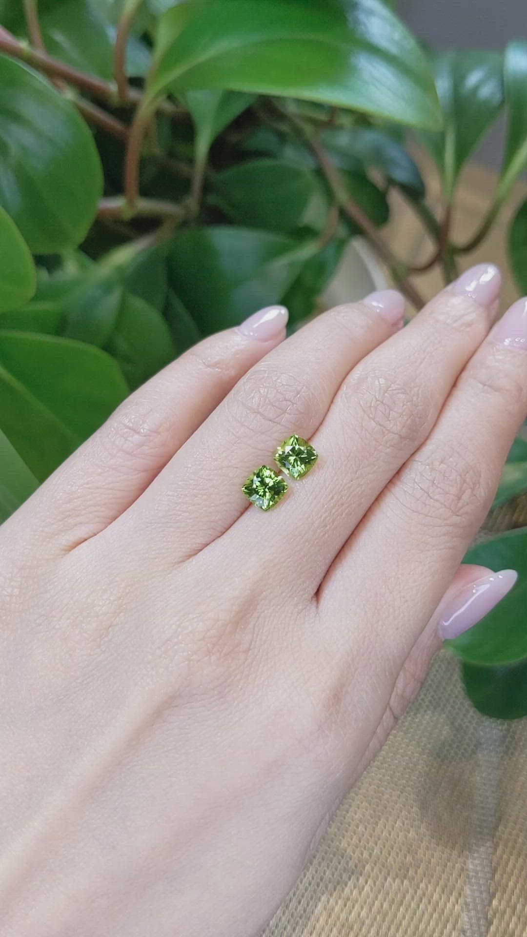 2.56&nbsp;Ct.Tw.Total Carat Weight Peridot Pair from Afghanistan Size Video