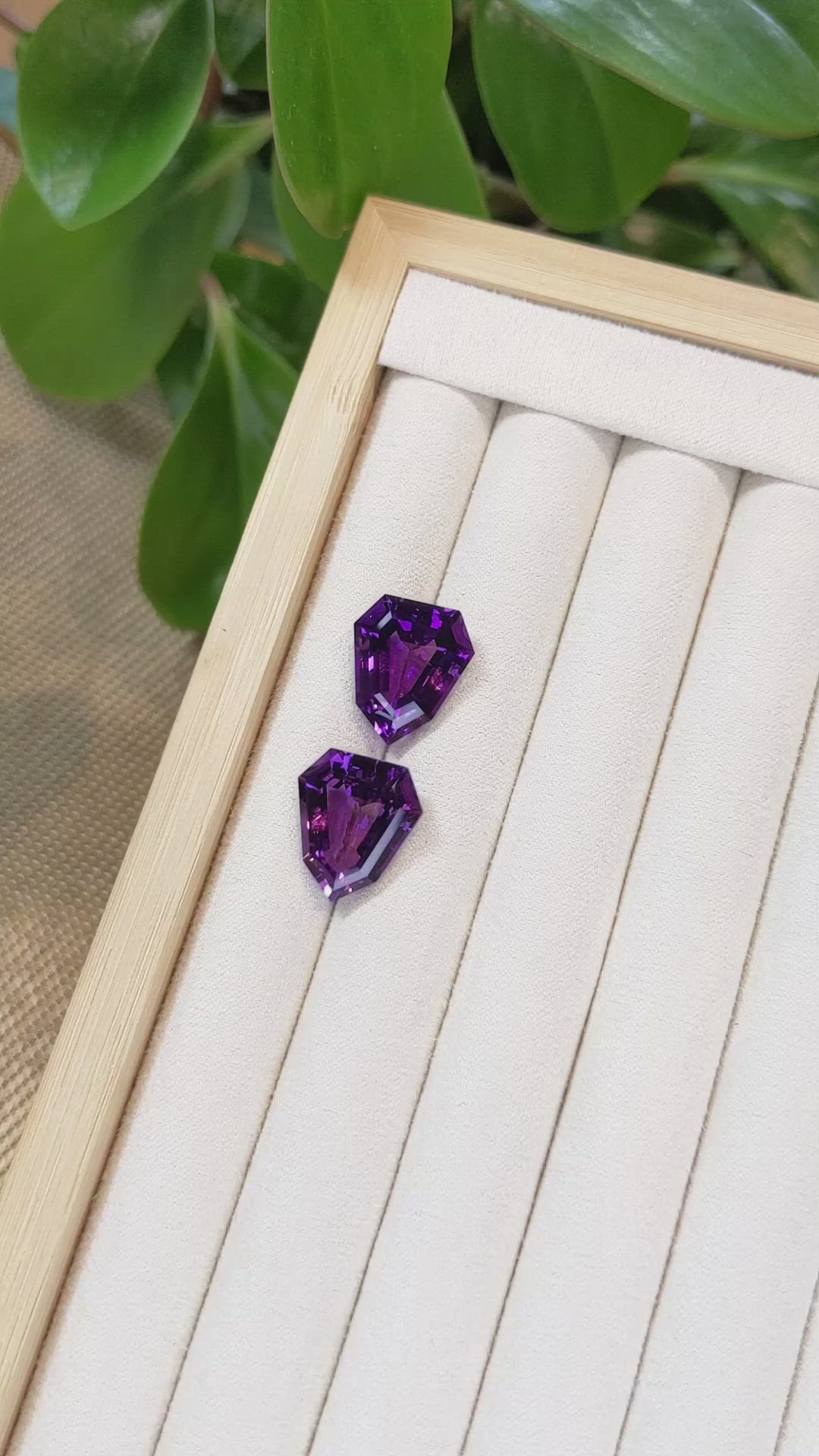 21.81&nbsp;Ct.Tw.Total Carat Weight Purple Amethyst Pair from Bolivia Size Video