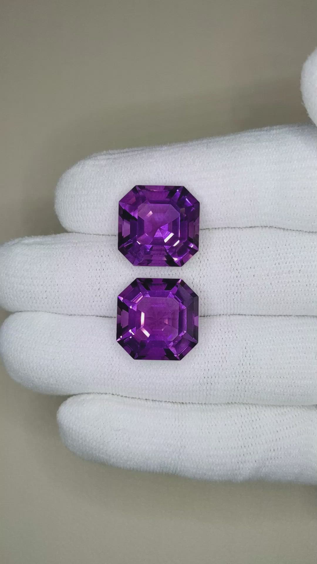 26.38 Ct.Tw.Total Carat Weight Purple Amethyst Pair from Bolivia Size Video