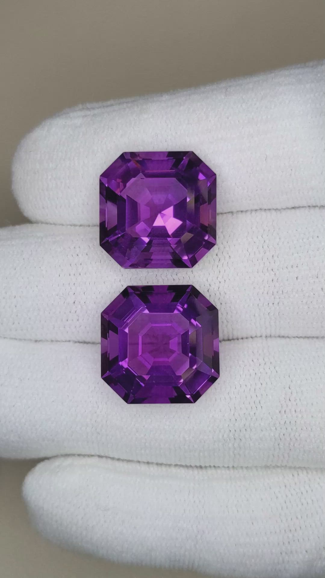 26.38 Ct.Tw.Total Carat Weight Purple Amethyst Pair from Bolivia Size Video