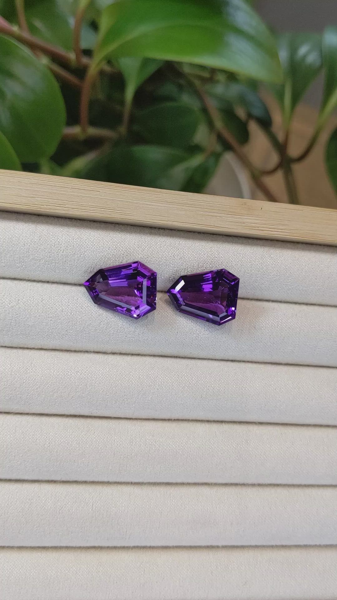 20.16&nbsp;Ct.Tw.Total Carat Weight Amethyst Pair from Bolivia Size Video