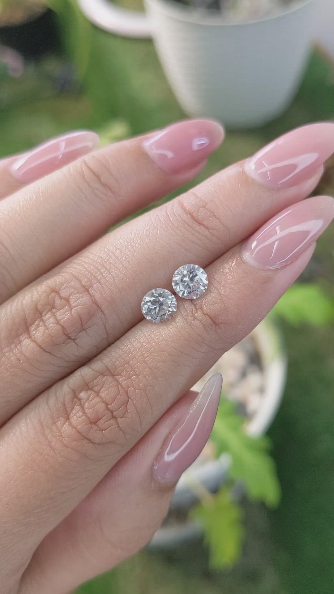 2.16 Ct.Tw.Total Carat Weight Zircon Pair from Ceylon (Sri Lanka) Size Video