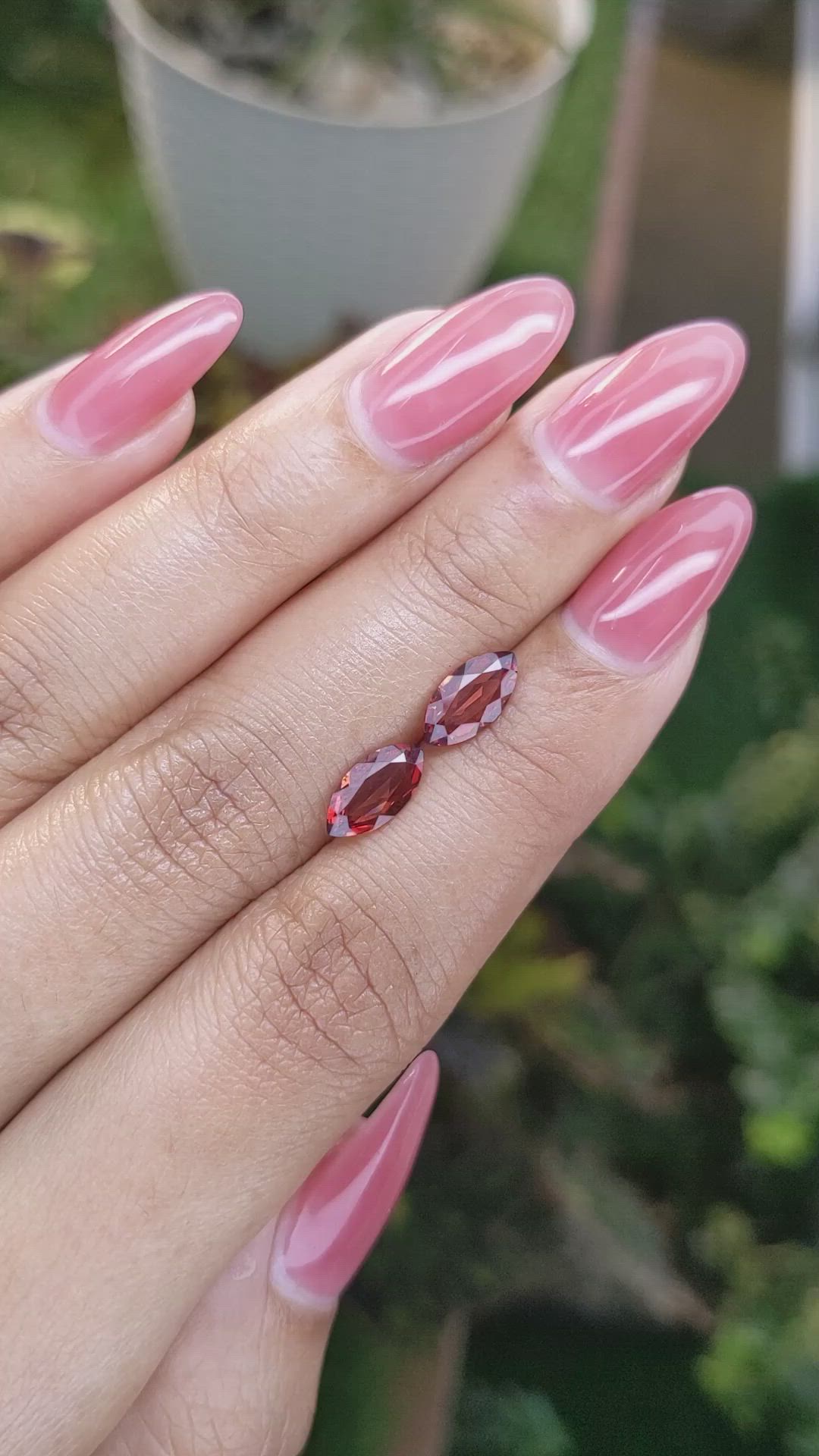 2.03 Ct.Tw.Total Carat Weight Garnet Pair from Ceylon (Sri Lanka) Size Video