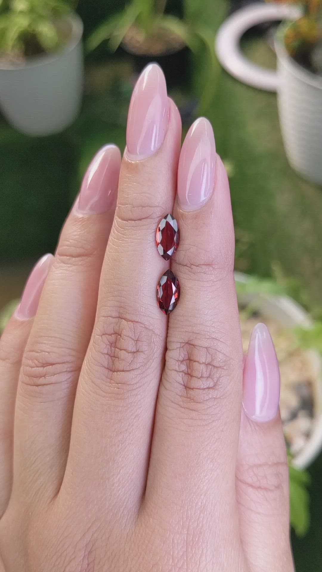 2.43&nbsp;Ct.Tw.Total Carat Weight Garnet Pair from Ceylon (Sri Lanka) Size Video