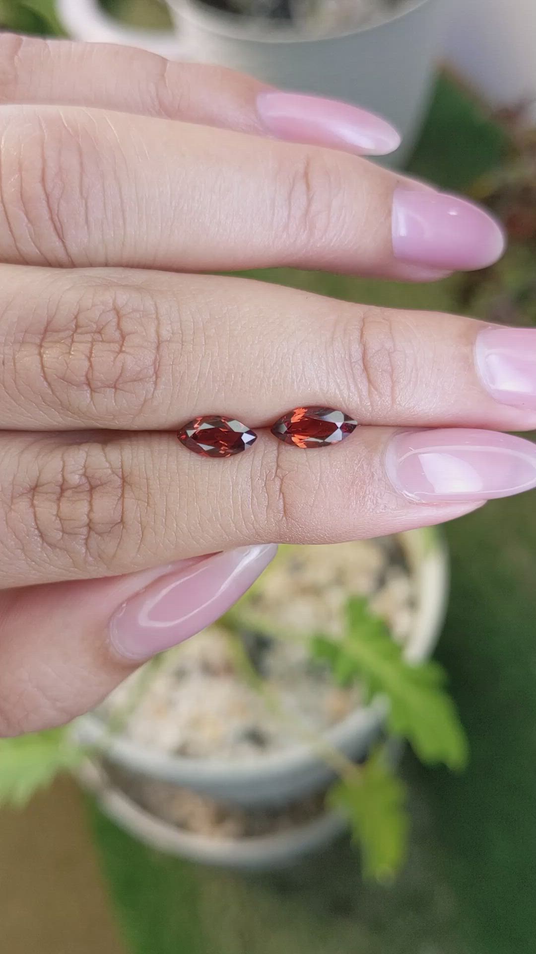 1.87 Ct.Tw.Total Carat Weight Garnet Pair from Ceylon (Sri Lanka) Size Video