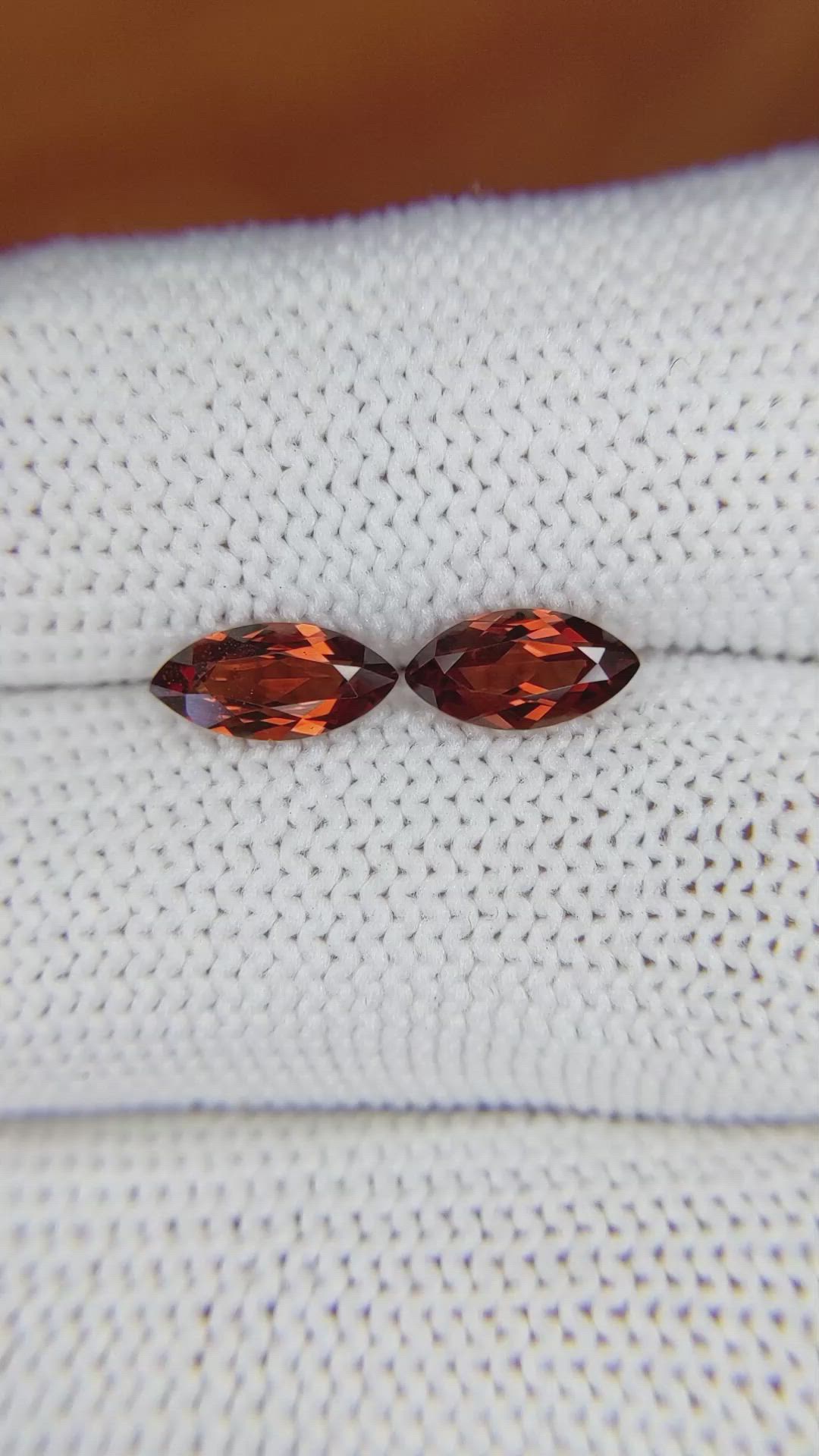 1.87 Ct.Tw.Total Carat Weight Garnet Pair from Ceylon (Sri Lanka) Size Video