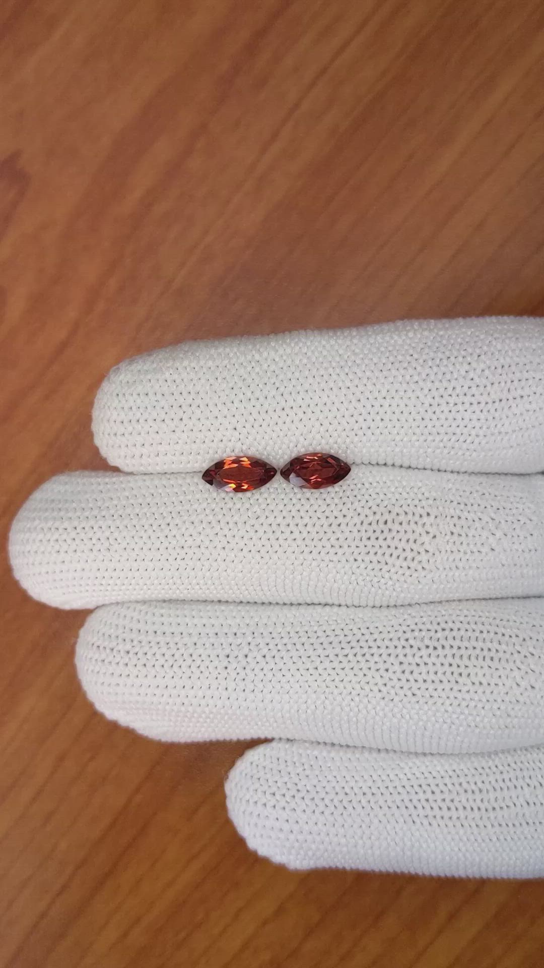 1.87 Ct.Tw.Total Carat Weight Garnet Pair from Ceylon (Sri Lanka) Size Video