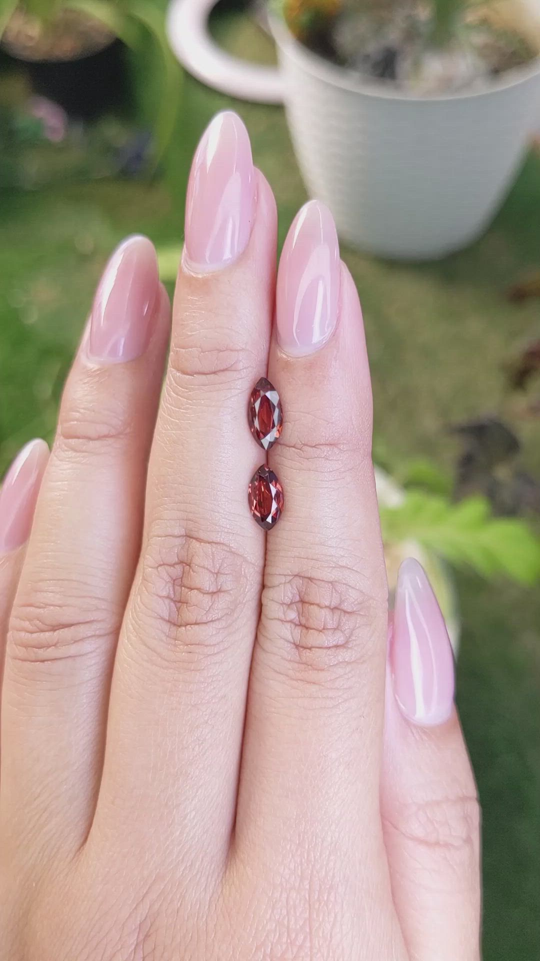 1.87 Ct.Tw.Total Carat Weight Garnet Pair from Ceylon (Sri Lanka) Size Video