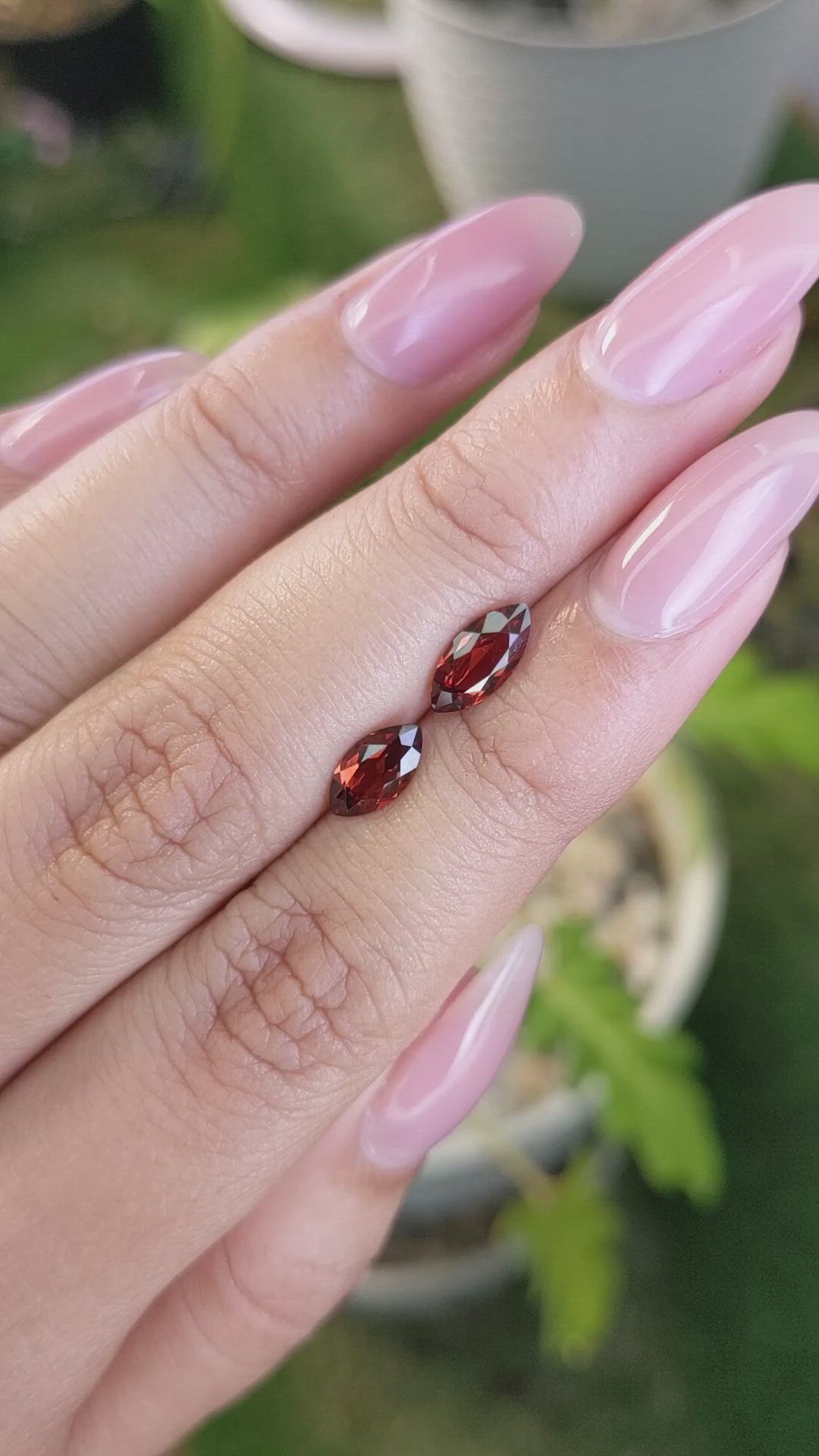 1.87 Ct.Tw.Total Carat Weight Garnet Pair from Ceylon (Sri Lanka) Size Video