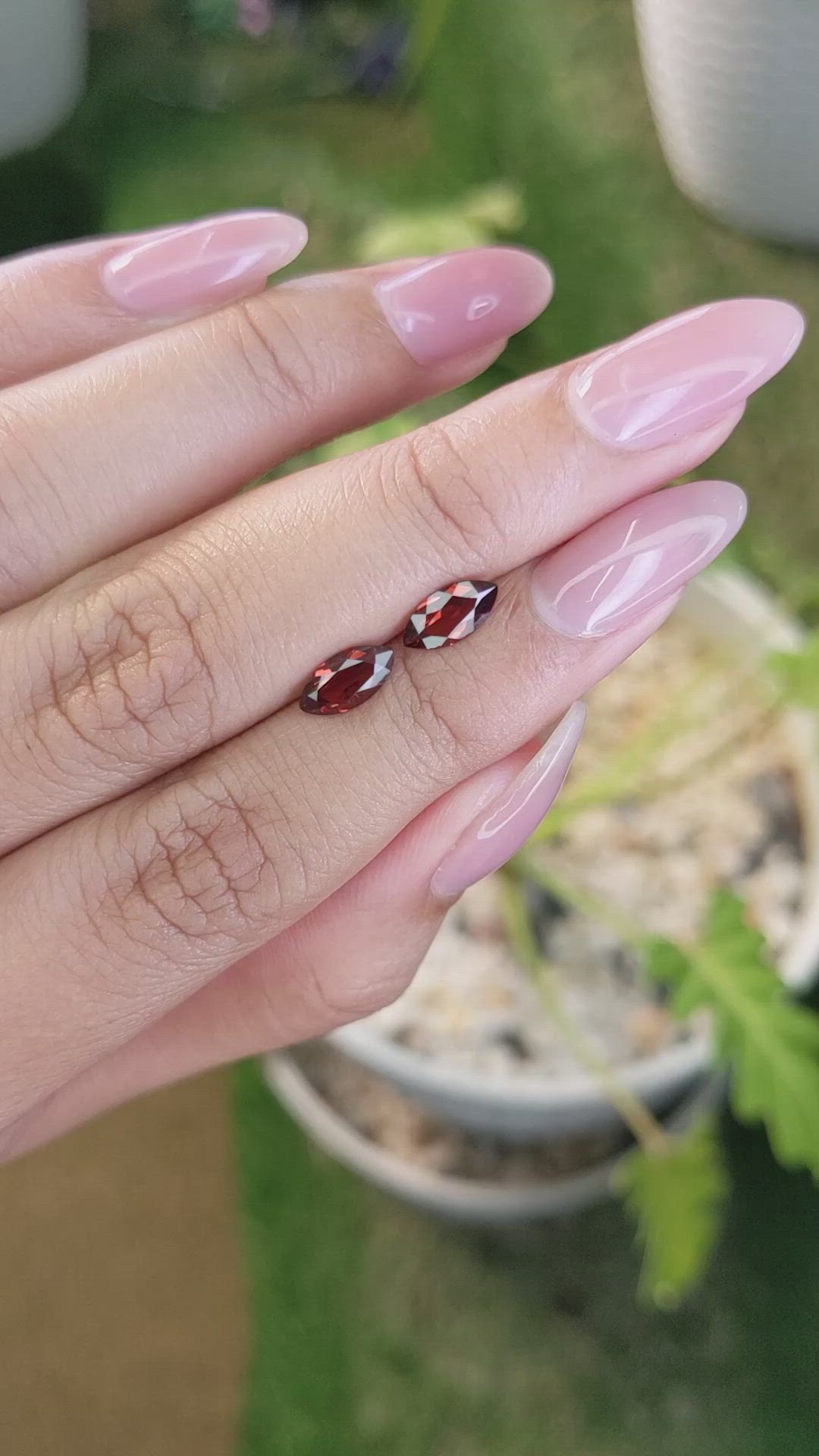 1.67 Ct.Tw.Total Carat Weight Garnet Pair from Ceylon (Sri Lanka) Size Video