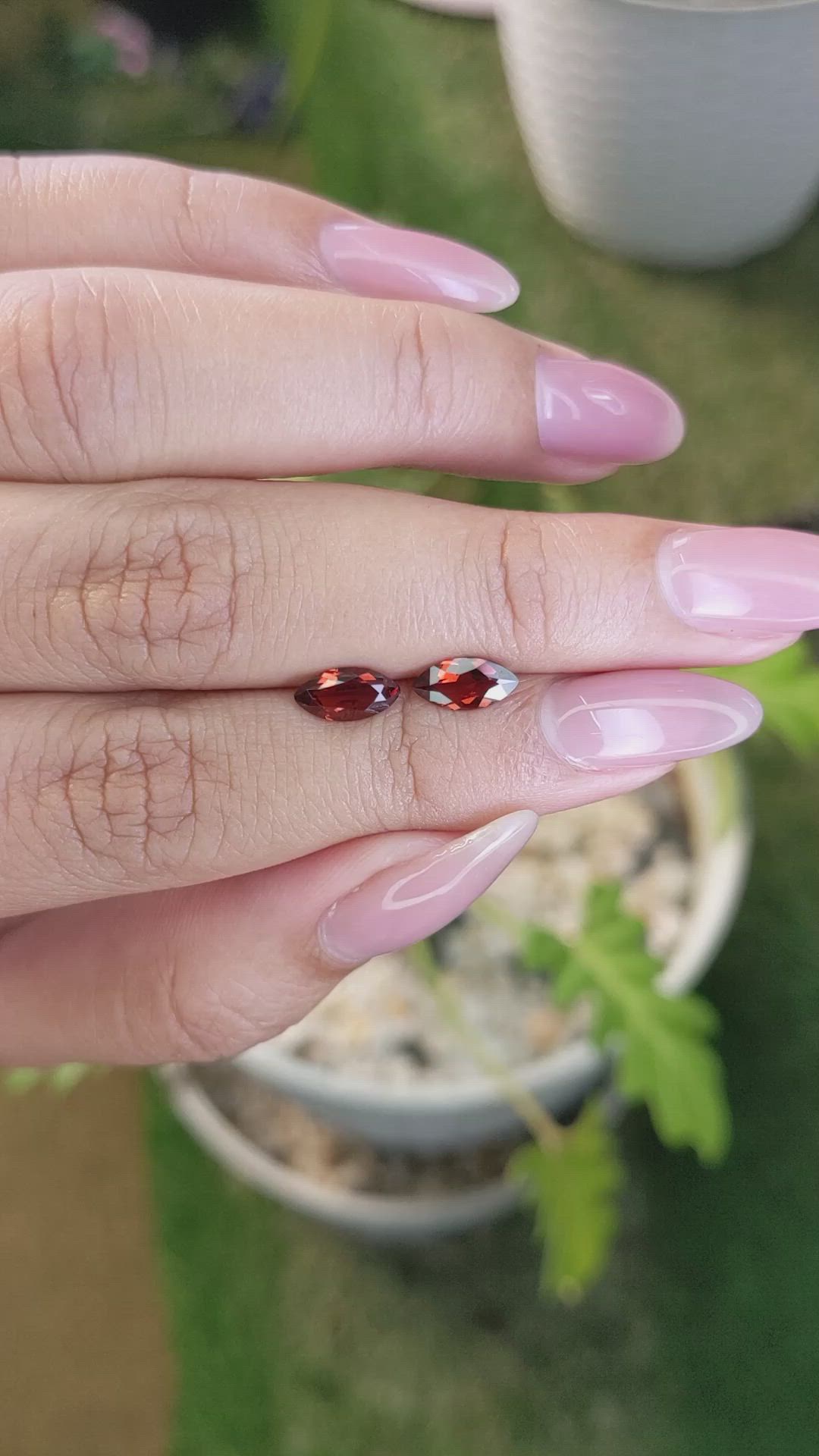 1.67 Ct.Tw.Total Carat Weight Garnet Pair from Ceylon (Sri Lanka) Size Video