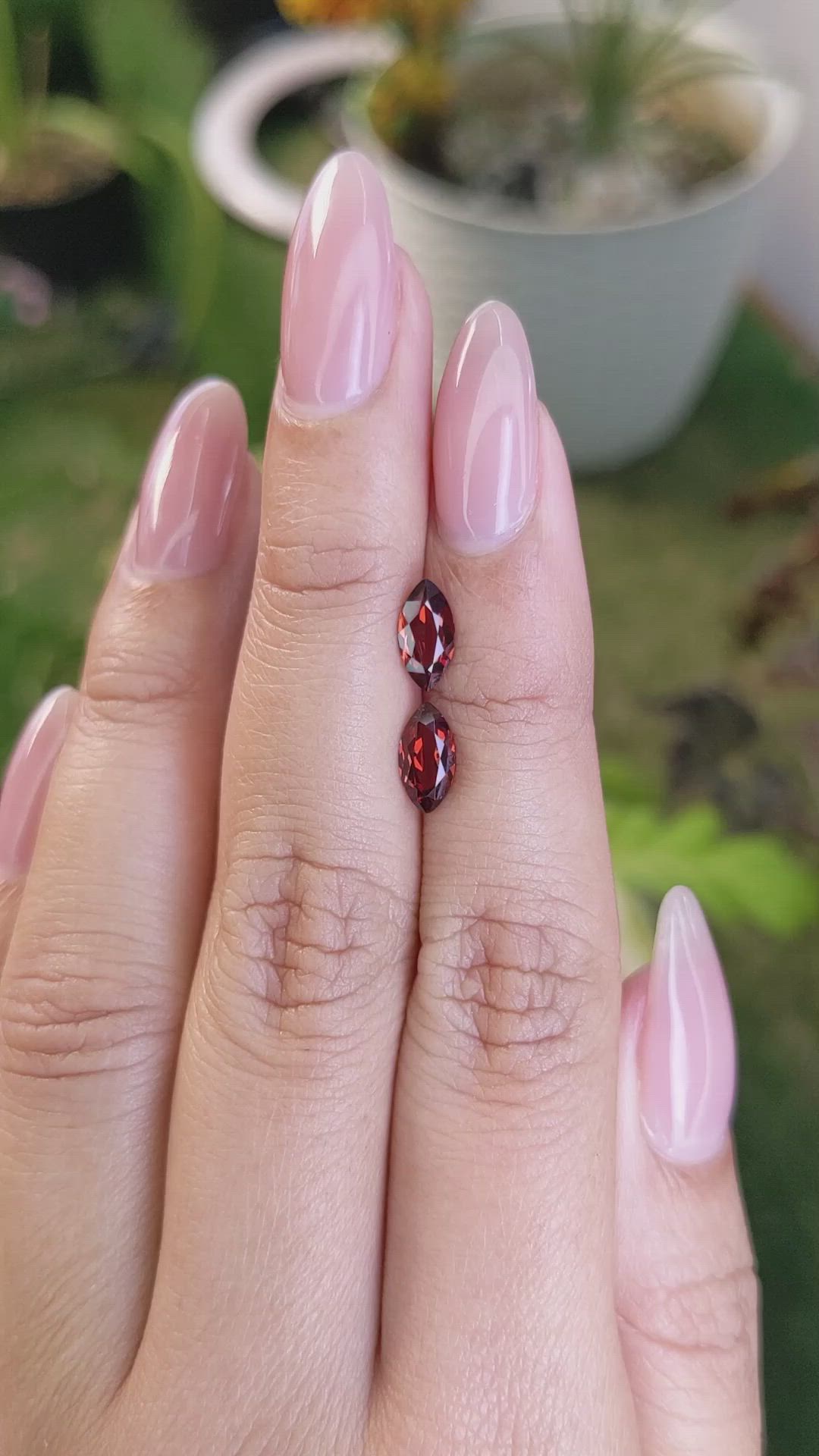 1.67 Ct.Tw.Total Carat Weight Garnet Pair from Ceylon (Sri Lanka) Size Video