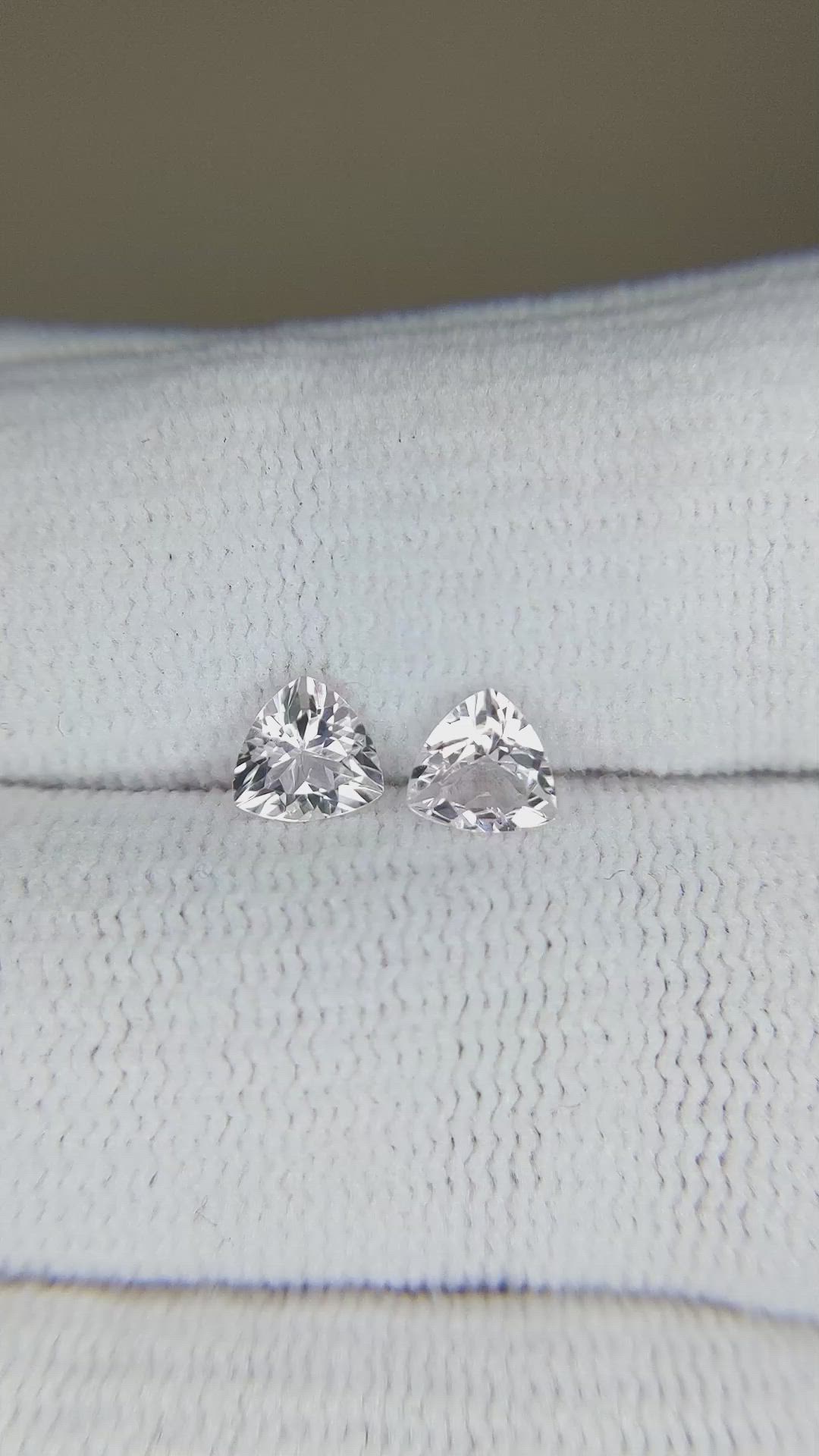 0.81&nbsp;Ct.Tw.Total Carat Weight Morganite Pair from Brazil Size Video