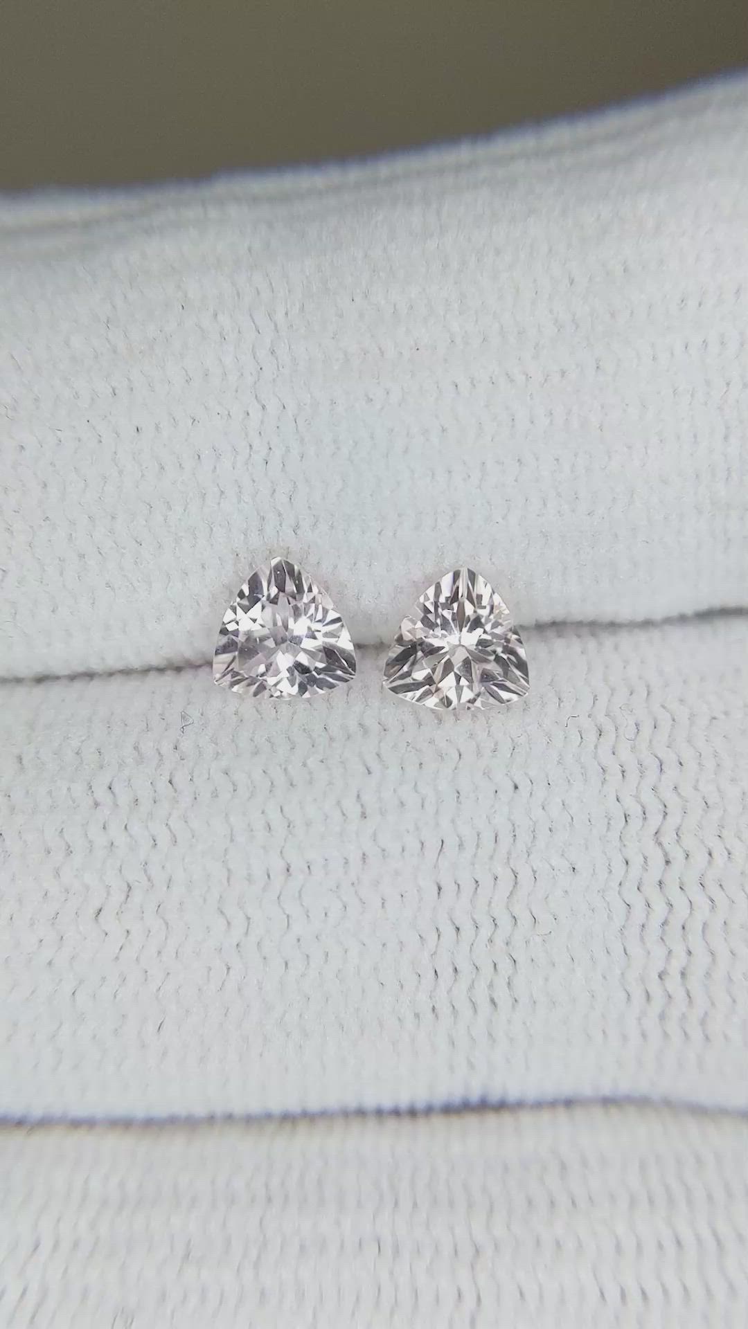 0.81&nbsp;Ct.Tw.Total Carat Weight Morganite Pair from Brazil Size Video