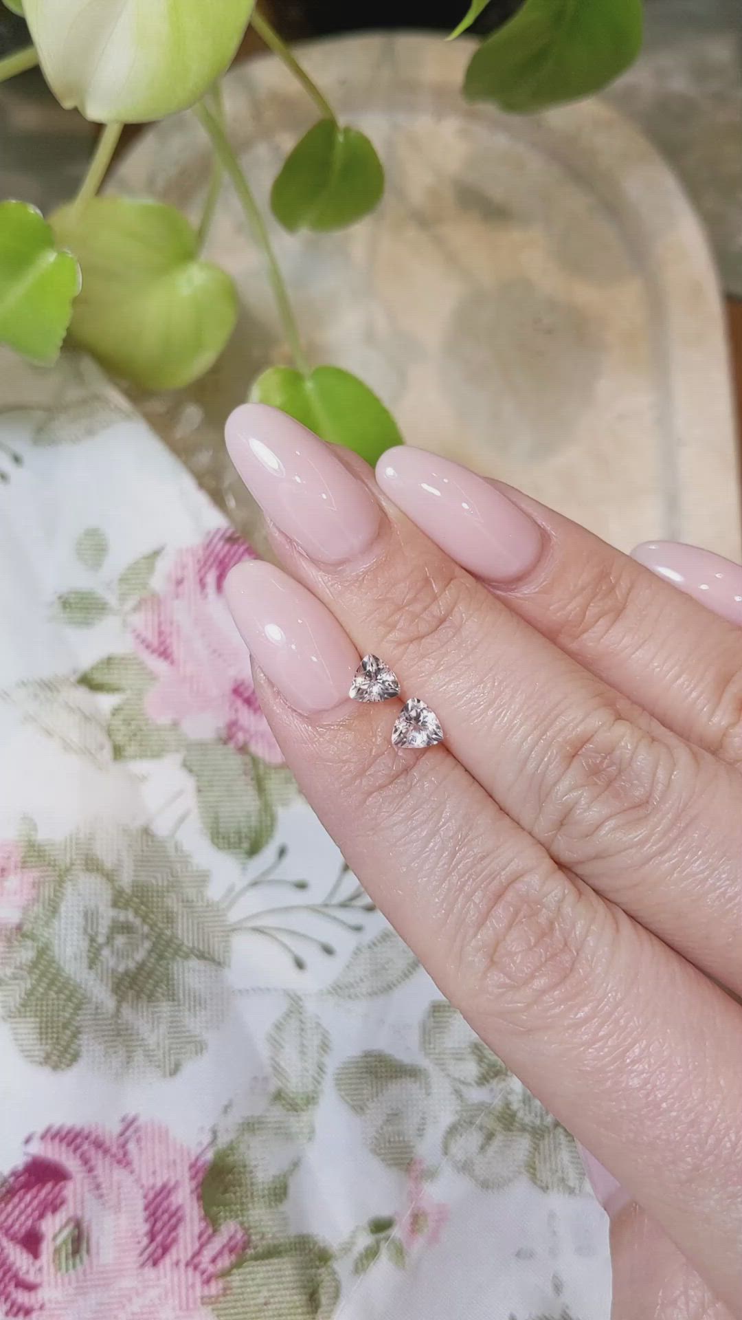 0.84&nbsp;Ct.Tw.Total Carat Weight Morganite Pair from Brazil Size Video