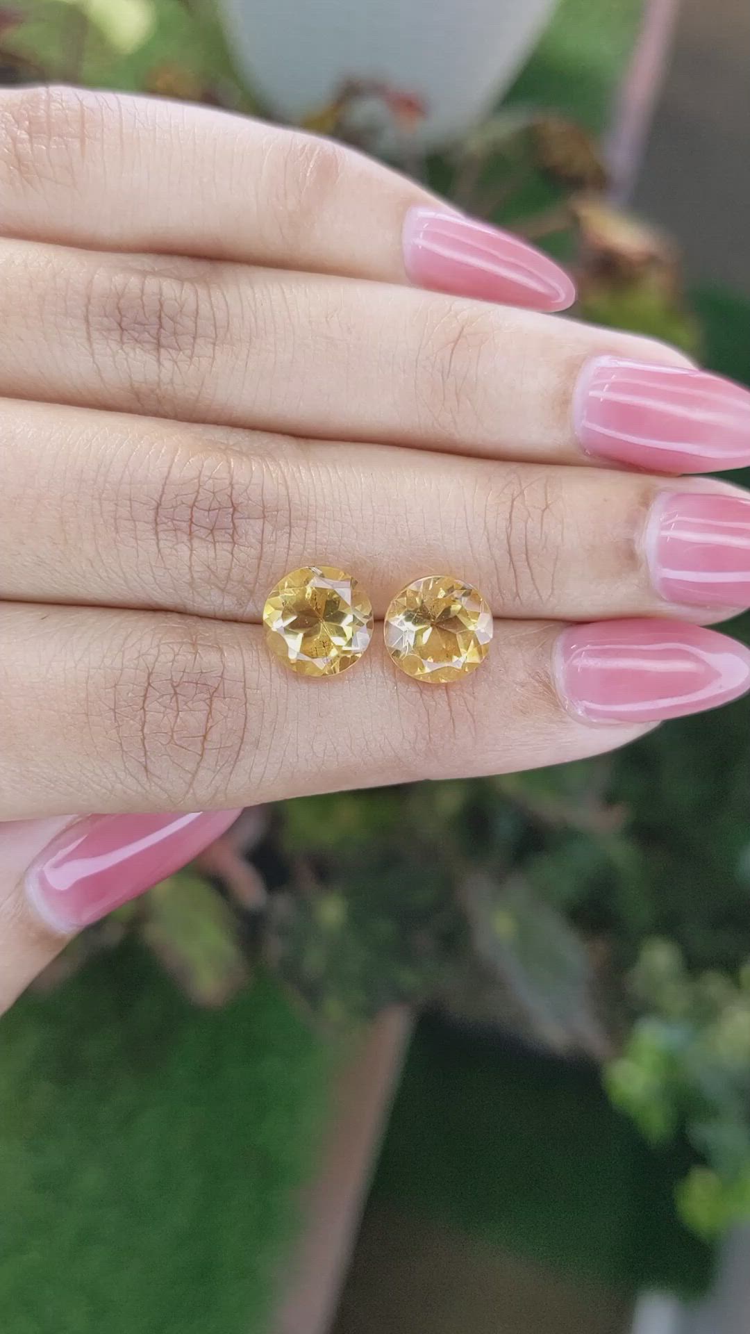 5.35&nbsp;Ct.Tw.Total Carat Weight Yellow Citrine Pair from Brazil Size Video