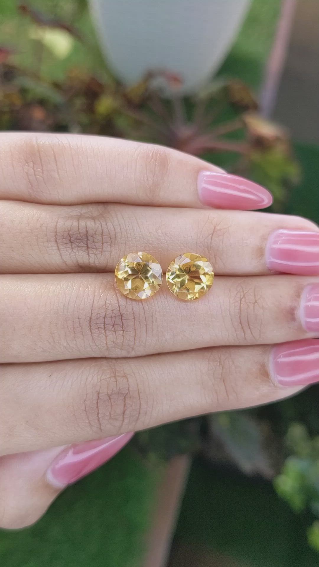 5.35&nbsp;Ct.Tw.Total Carat Weight Yellow Citrine Pair from Brazil Size Video