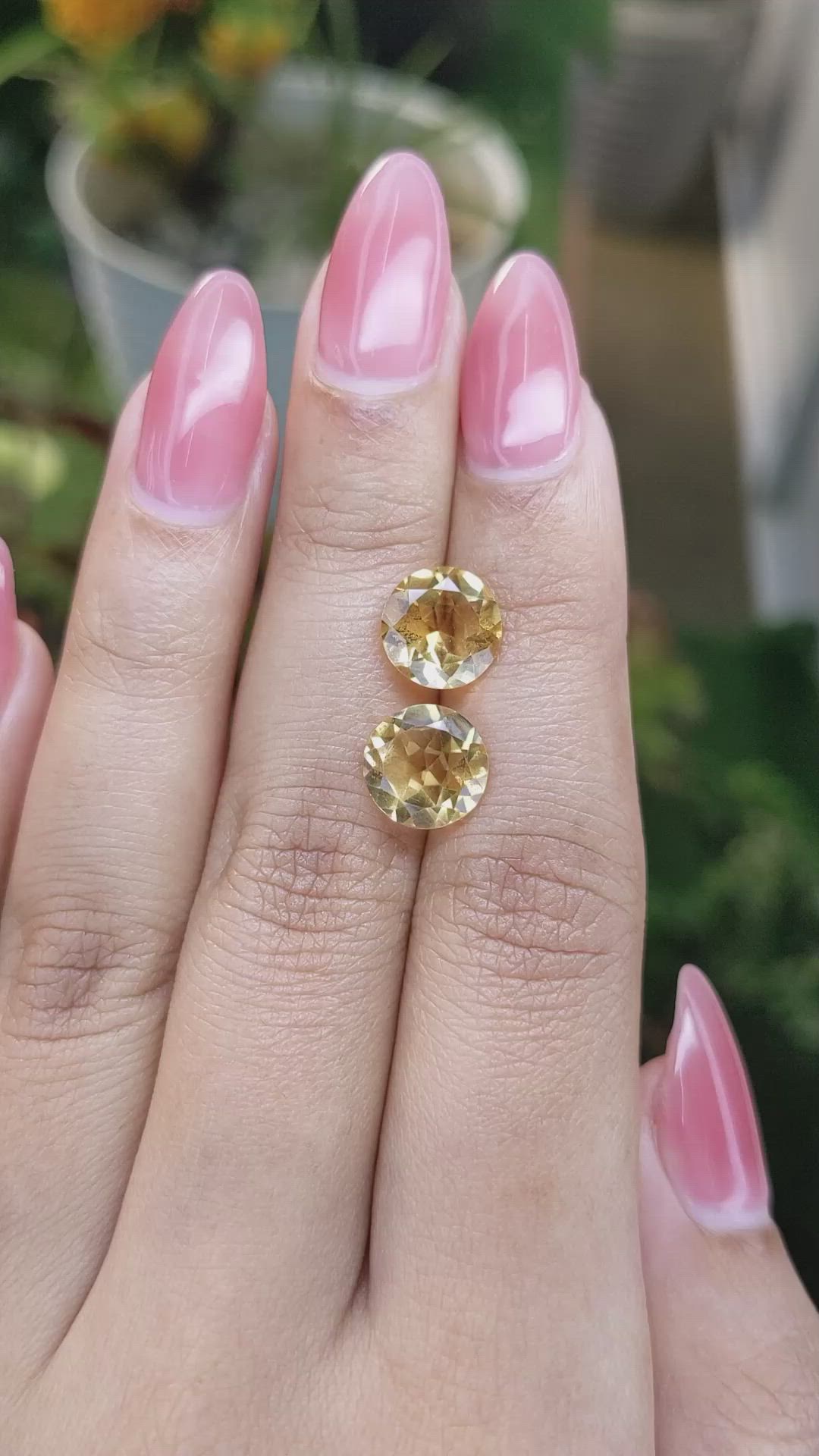 4.32&nbsp;Ct.Tw.Total Carat Weight Citrine Pair from Brazil Size Video