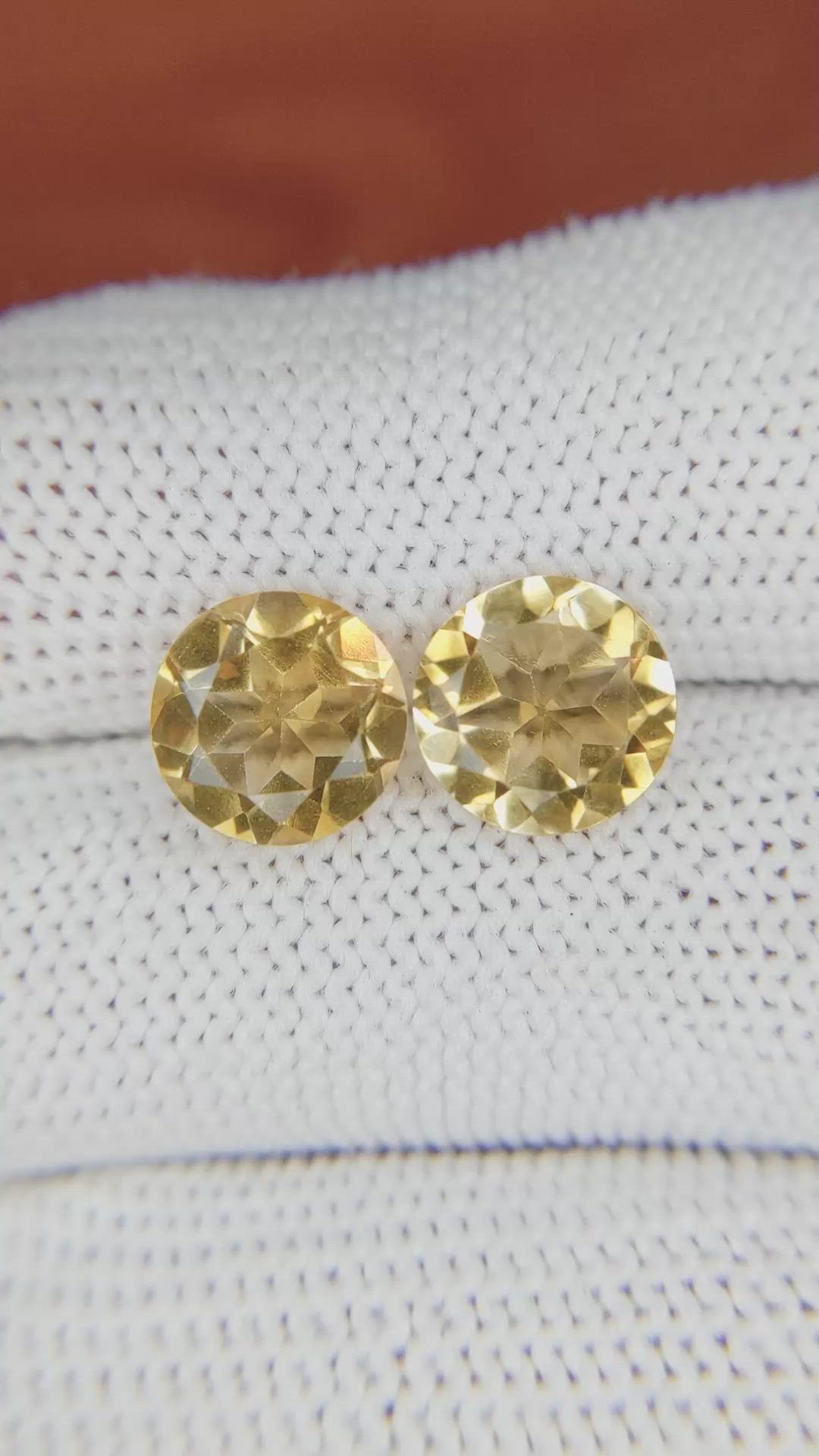 4.32&nbsp;Ct.Tw.Total Carat Weight Citrine Pair from Brazil Size Video