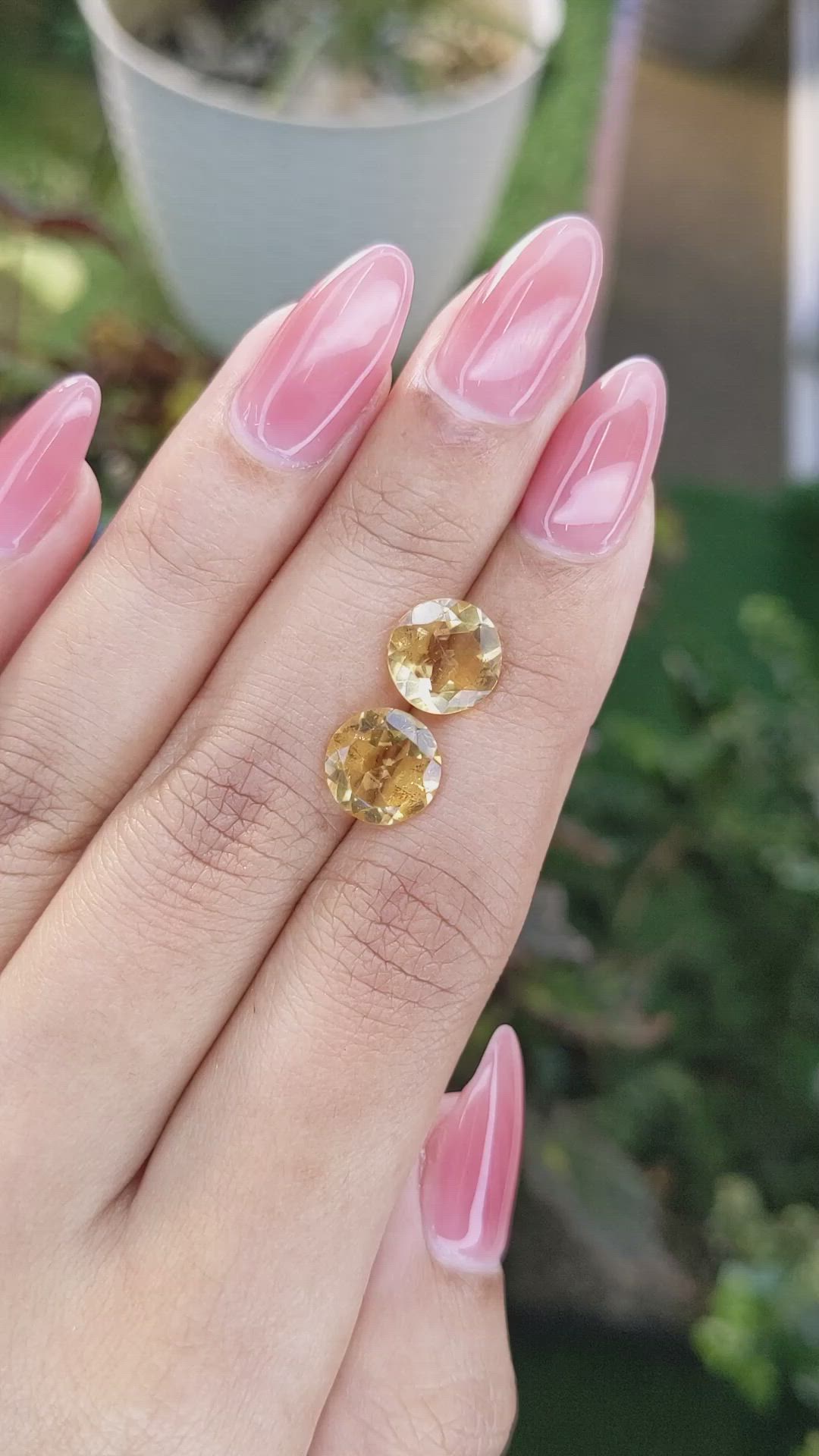 4.14&nbsp;Ct.Tw.Total Carat Weight Yellow Citrine Pair from Brazil Size Video