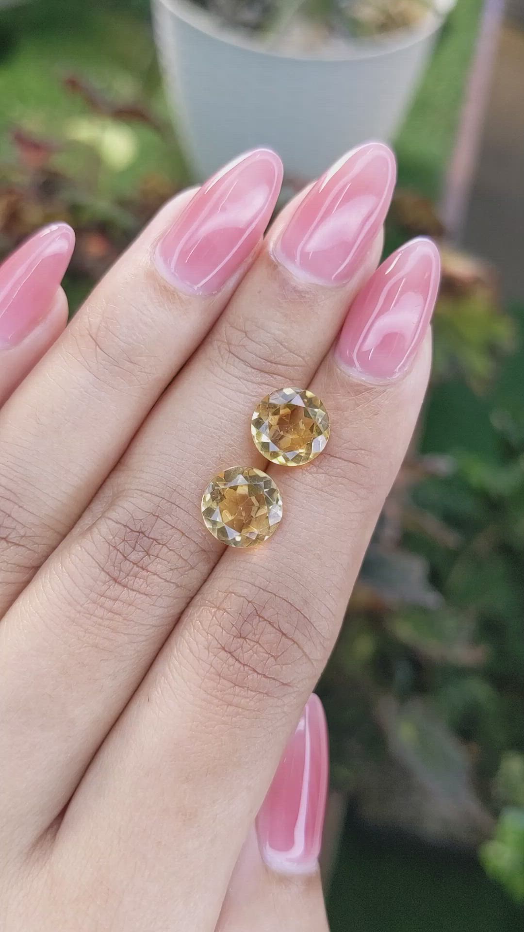 4.24&nbsp;Ct.Tw.Total Carat Weight Citrine Pair from Brazil Size Video