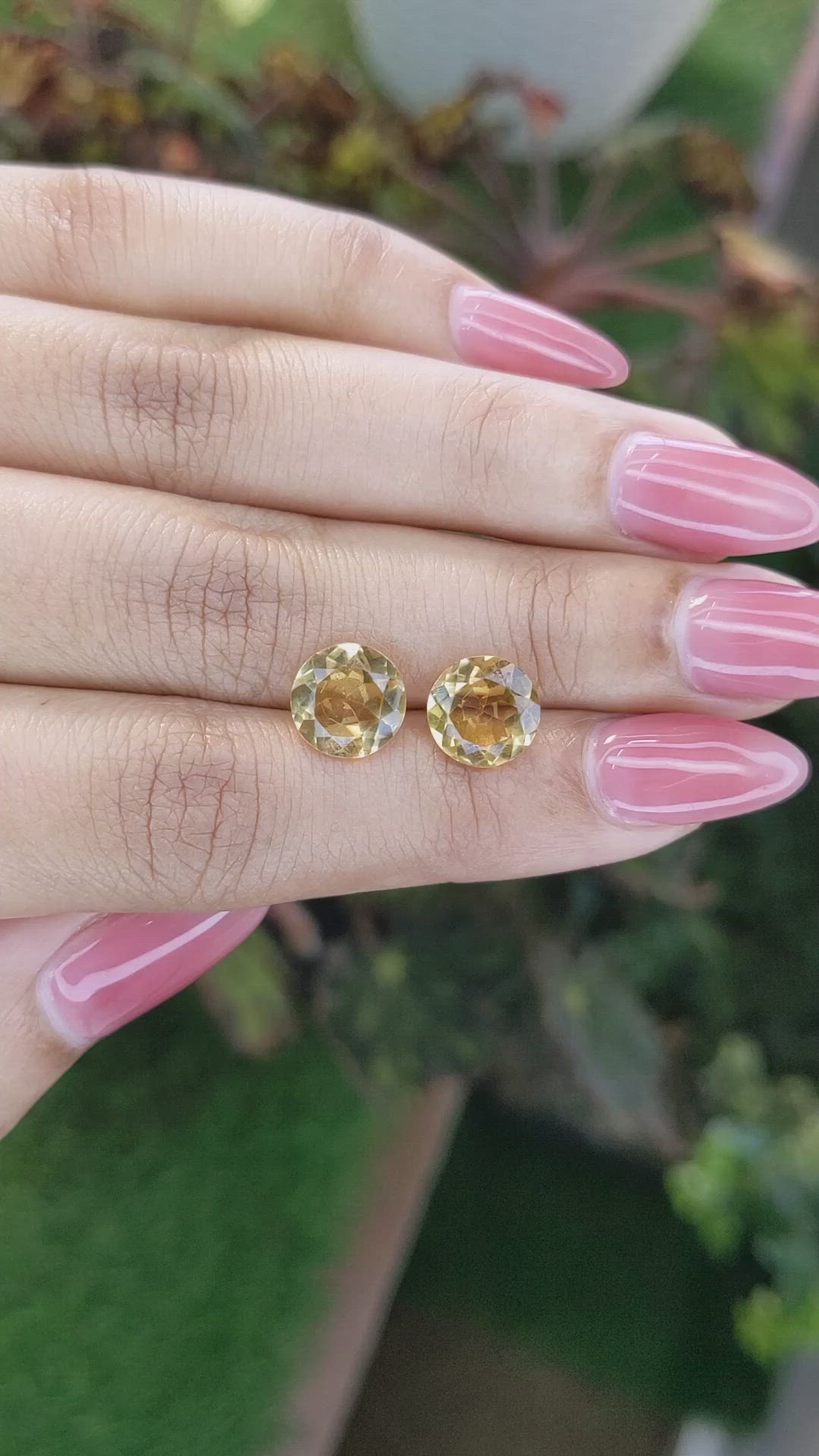 4.24&nbsp;Ct.Tw.Total Carat Weight Citrine Pair from Brazil Size Video