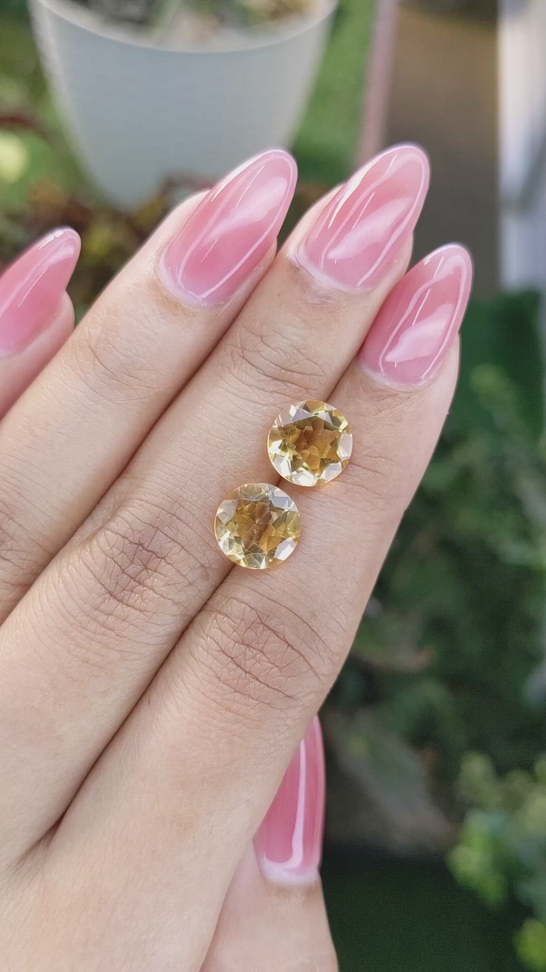 4.61&nbsp;Ct.Tw.Total Carat Weight Citrine Pair from Brazil Size Video