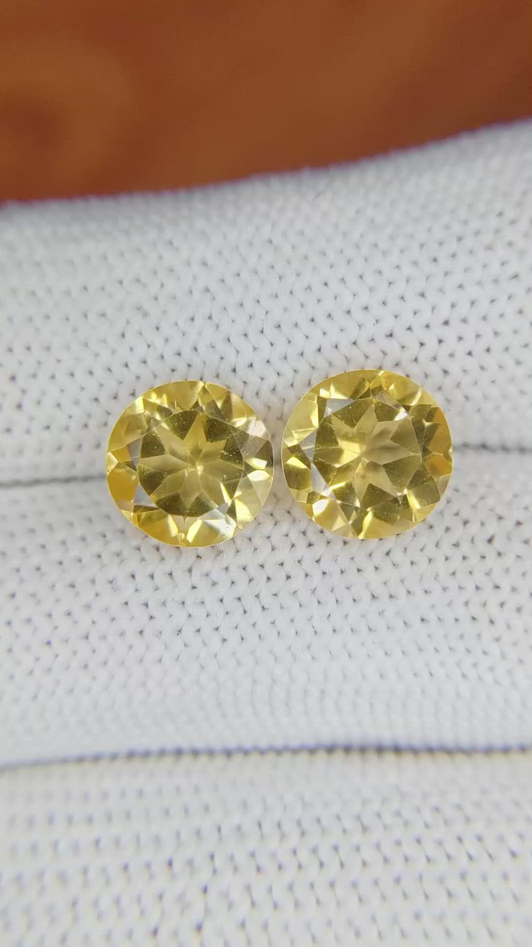 5.03 Ct.Tw.Total Carat Weight Citrine Pair from Brazil Size Video