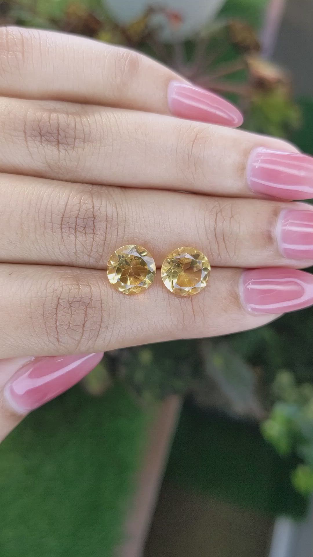 5.03 Ct.Tw.Total Carat Weight Citrine Pair from Brazil Size Video