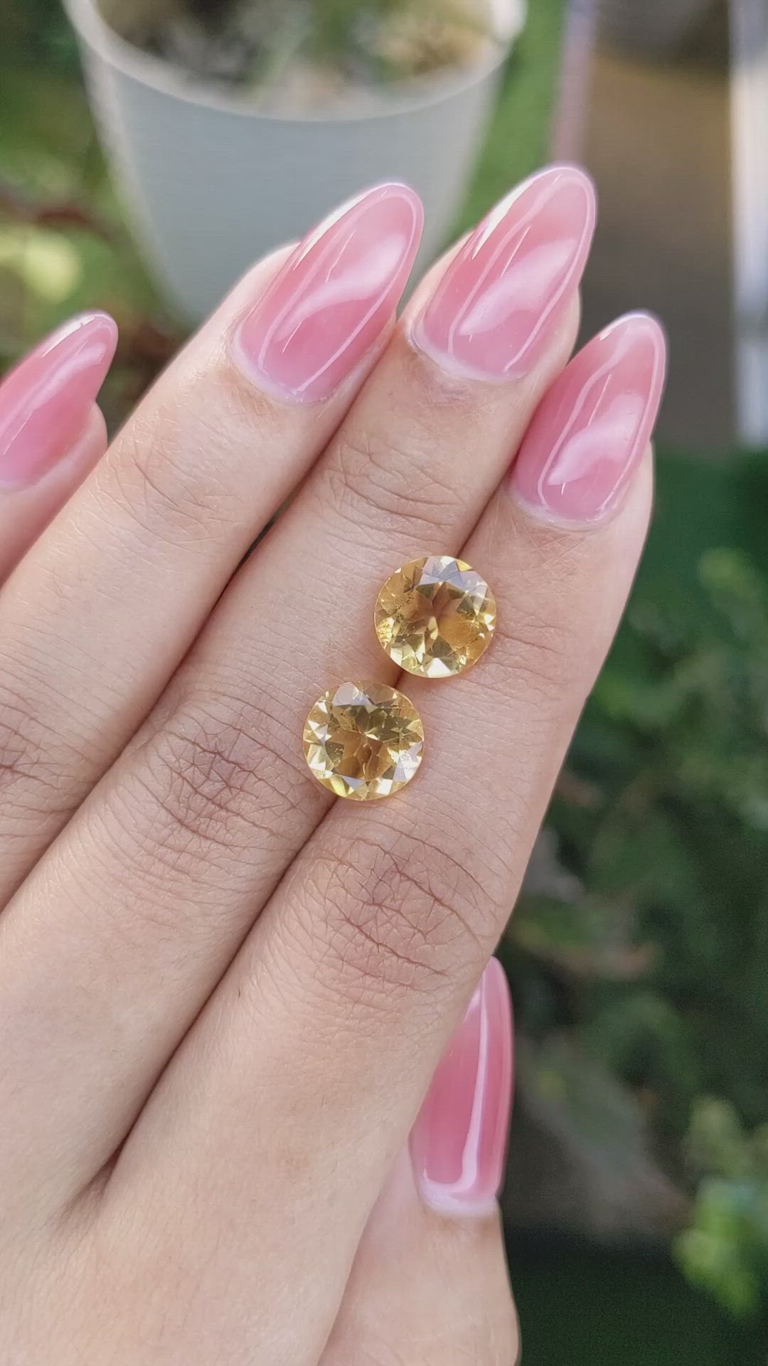 5.03 Ct.Tw.Total Carat Weight Citrine Pair from Brazil Size Video