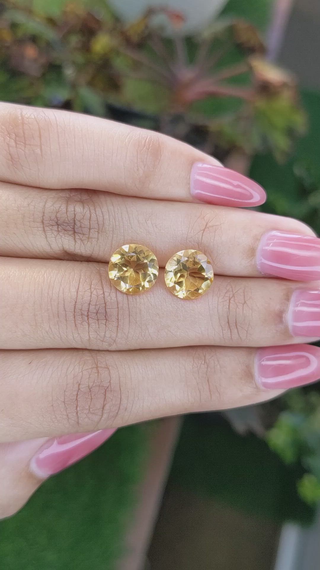 5.03 Ct.Tw.Total Carat Weight Citrine Pair from Brazil Size Video