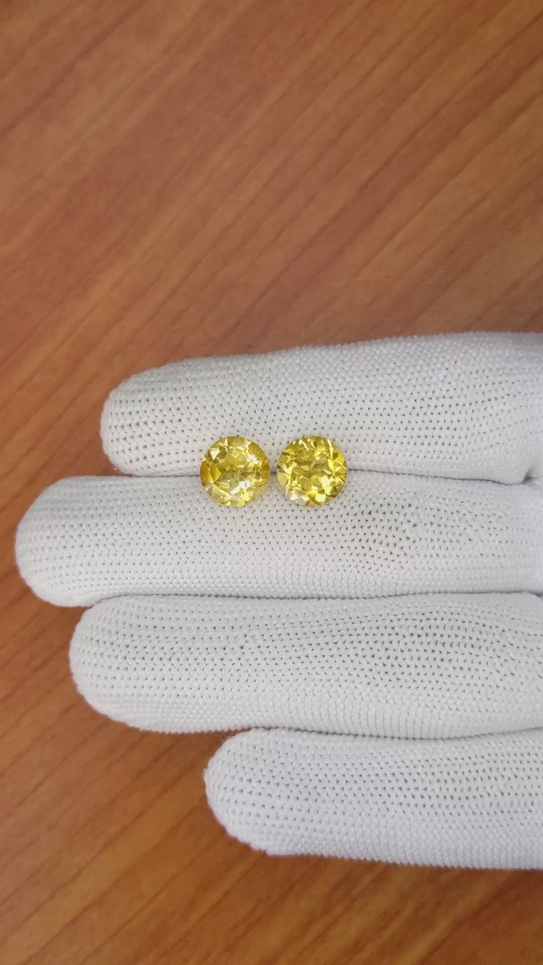 4.61 Ct.Tw.Total Carat Weight Citrine Pair from Brazil Size Video