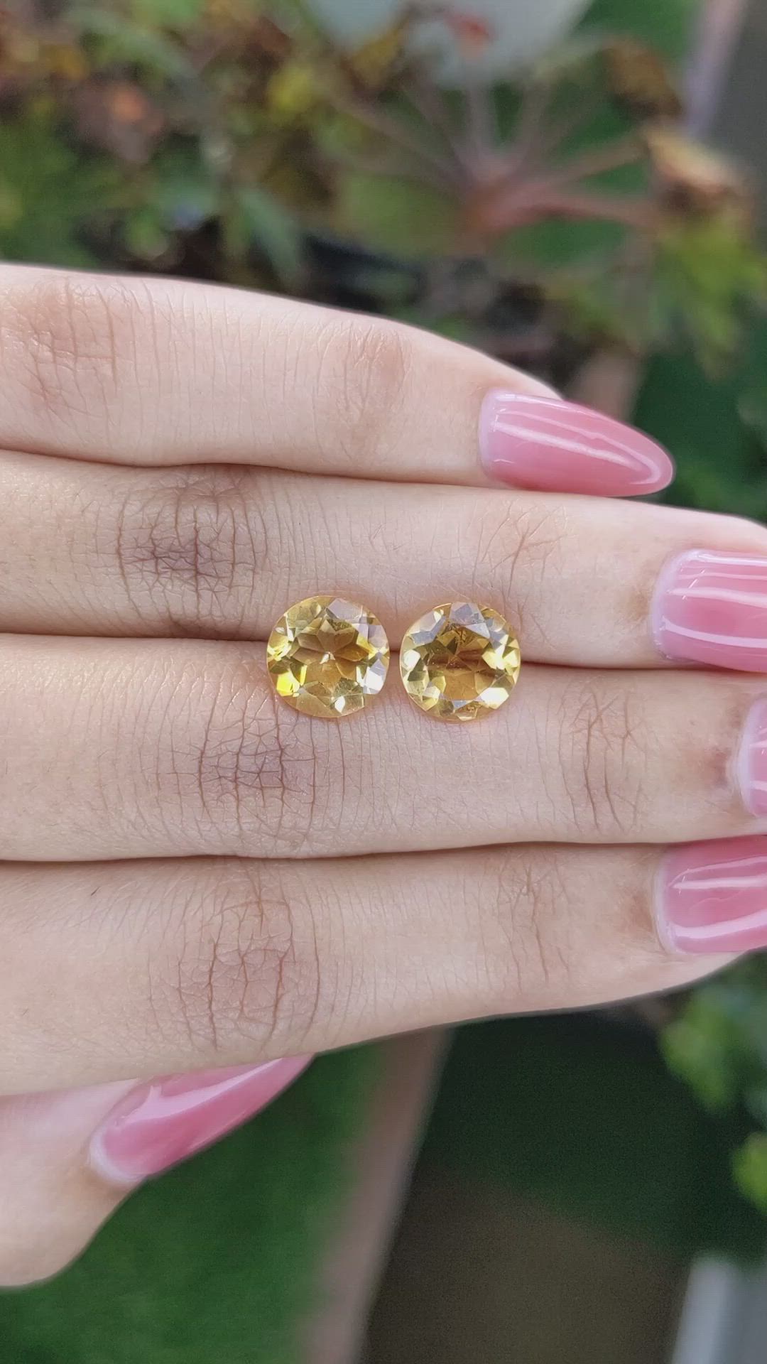 4.61 Ct.Tw.Total Carat Weight Citrine Pair from Brazil Size Video