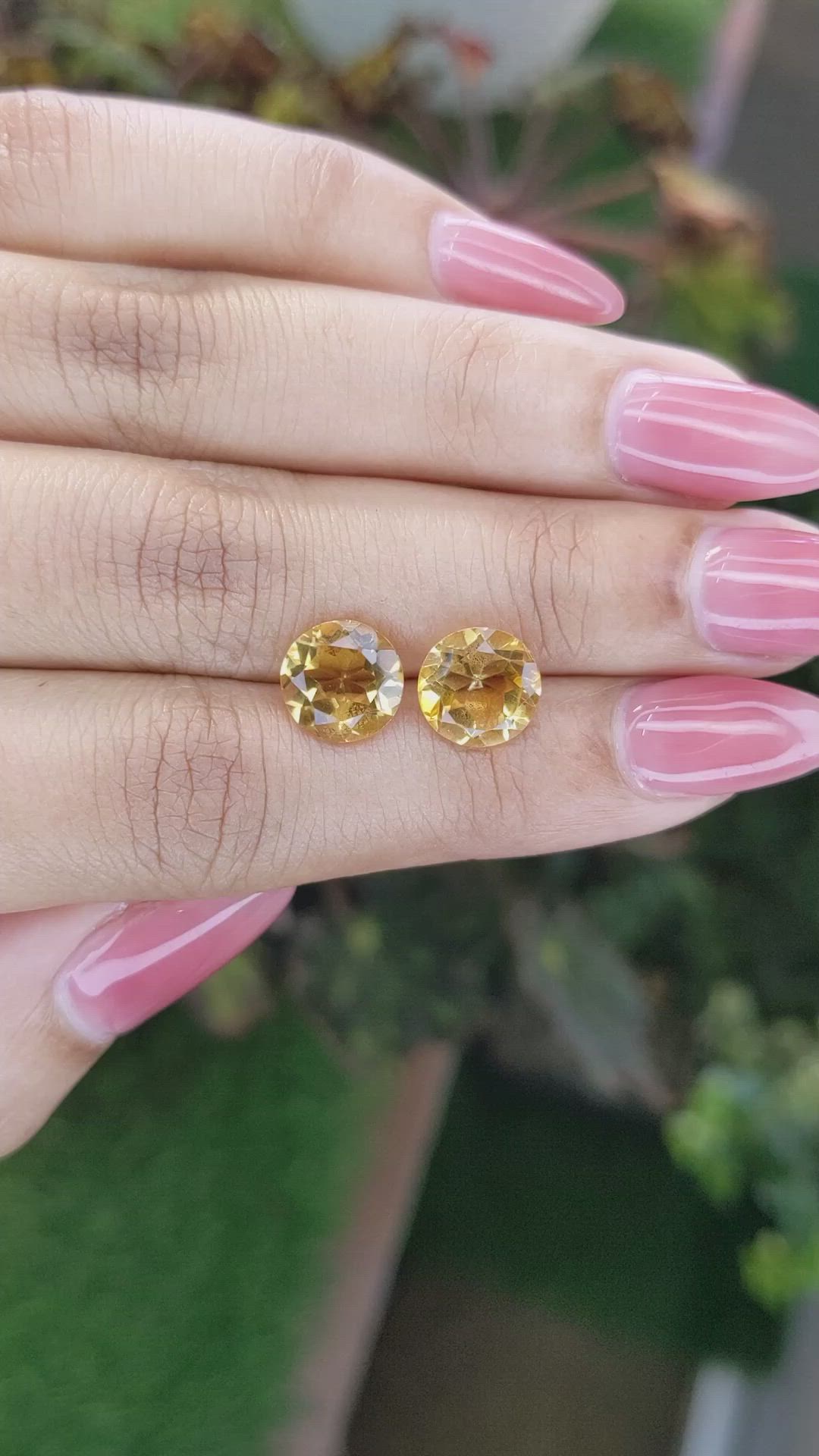 4.61 Ct.Tw.Total Carat Weight Citrine Pair from Brazil Size Video