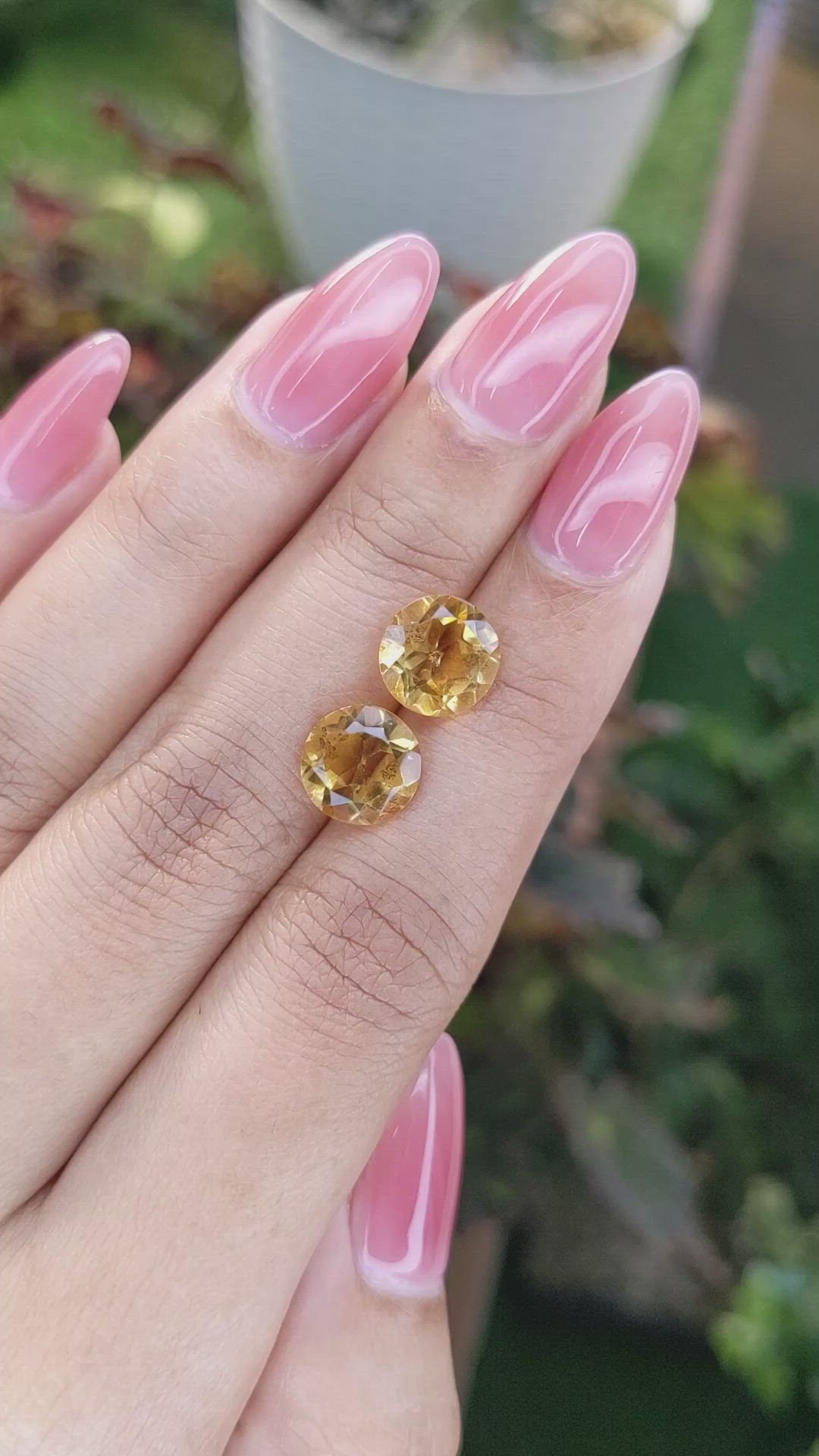 4.61 Ct.Tw.Total Carat Weight Citrine Pair from Brazil Size Video