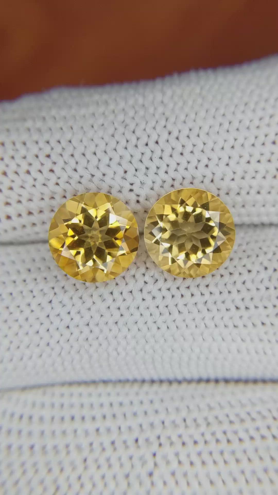 5.02&nbsp;Ct.Tw.Total Carat Weight Citrine Pair from Brazil Size Video