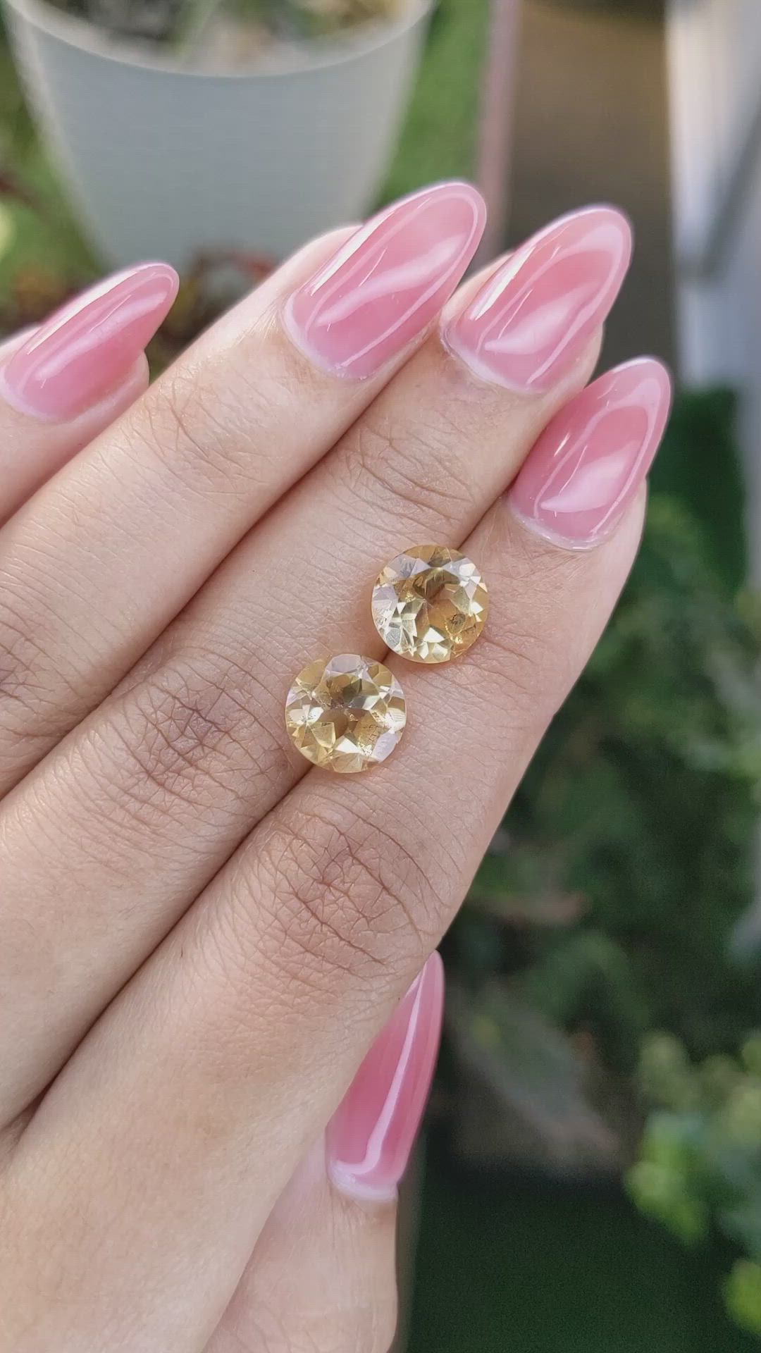 5.25&nbsp;Ct.Tw.Total Carat Weight Citrine Pair from Brazil Size Video