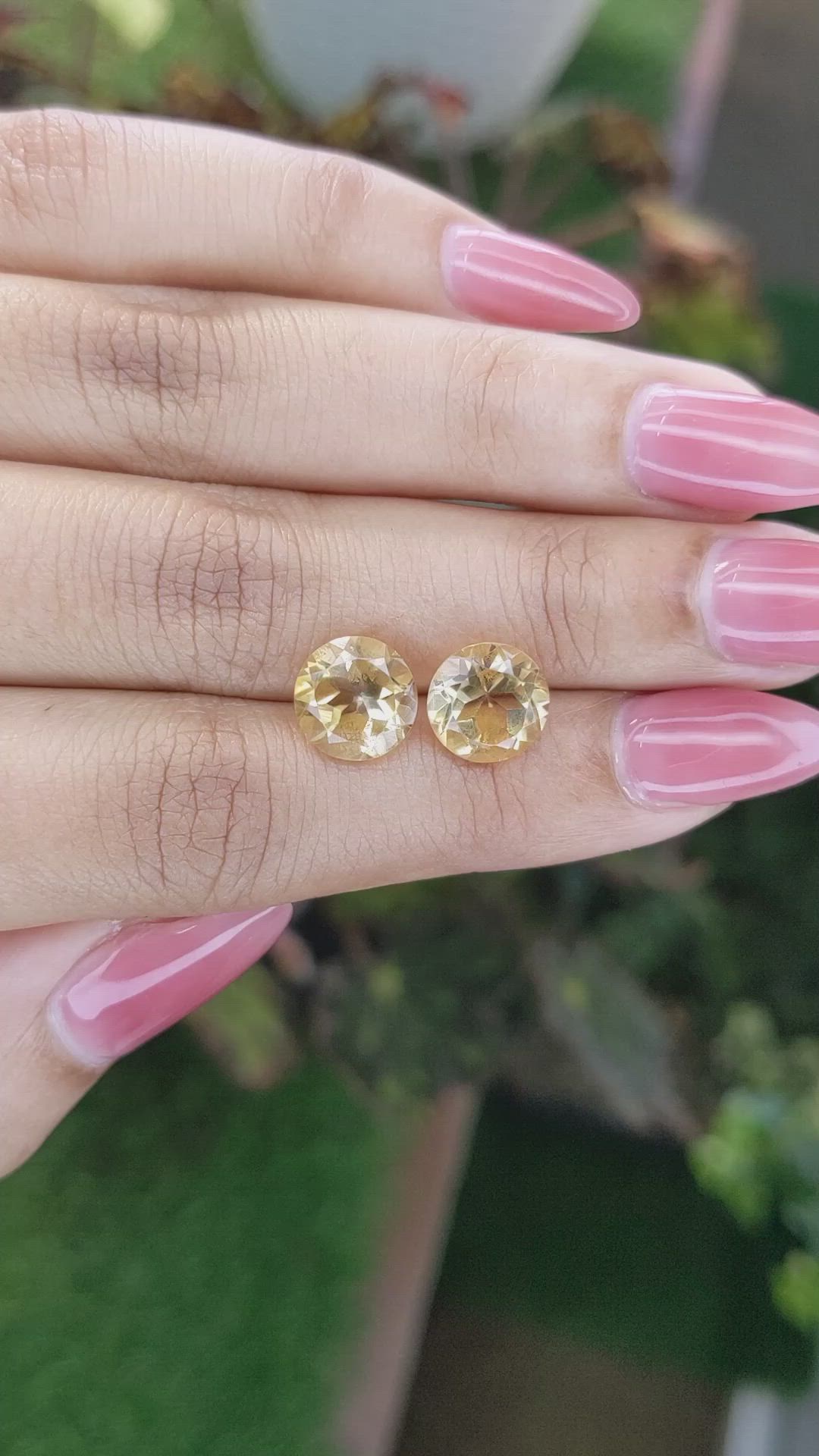 5.25&nbsp;Ct.Tw.Total Carat Weight Citrine Pair from Brazil Size Video